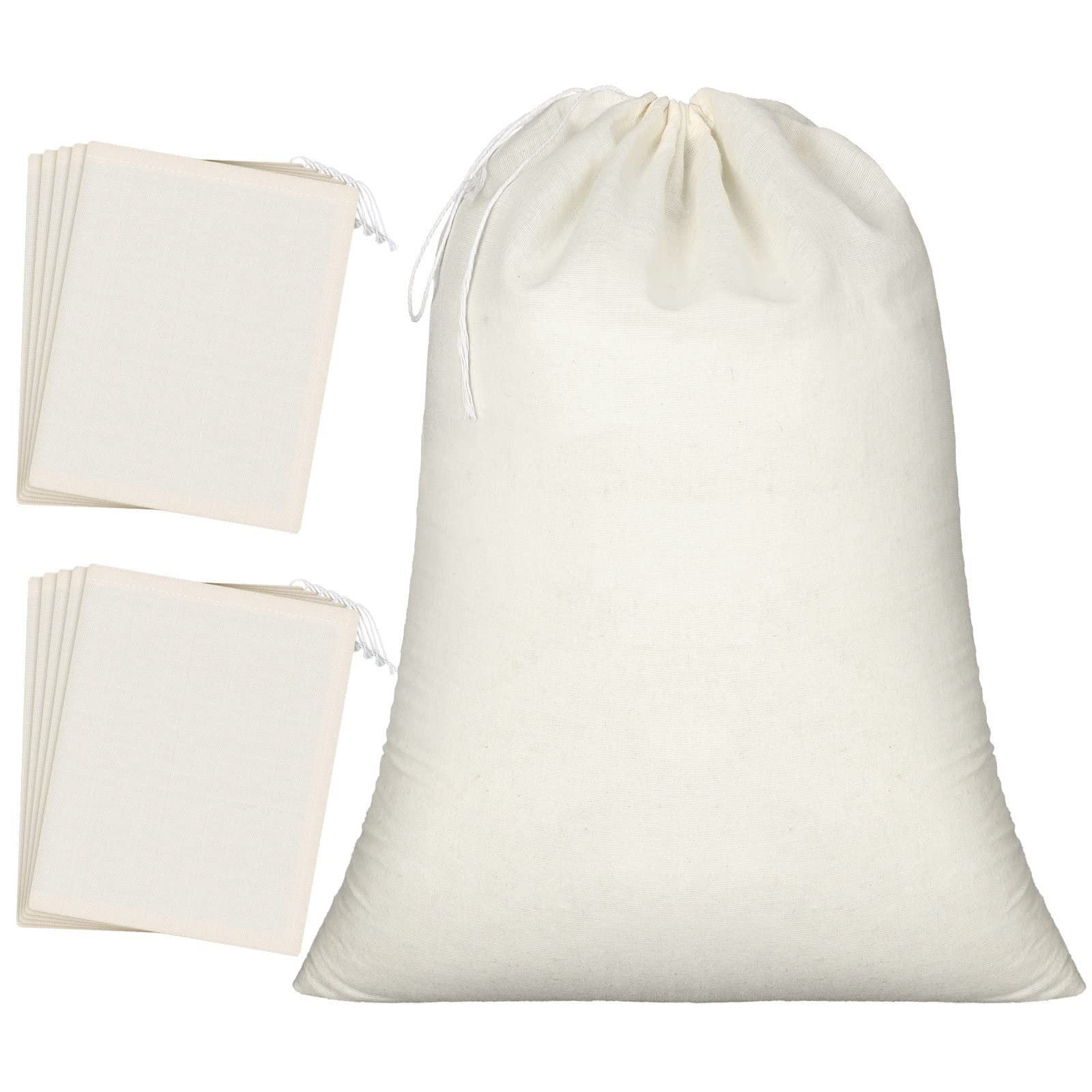 Pangda 20 Pcs Muslin Bags 8×10 Inches, Cloth Bags with Cotton Drawstring Fabr…