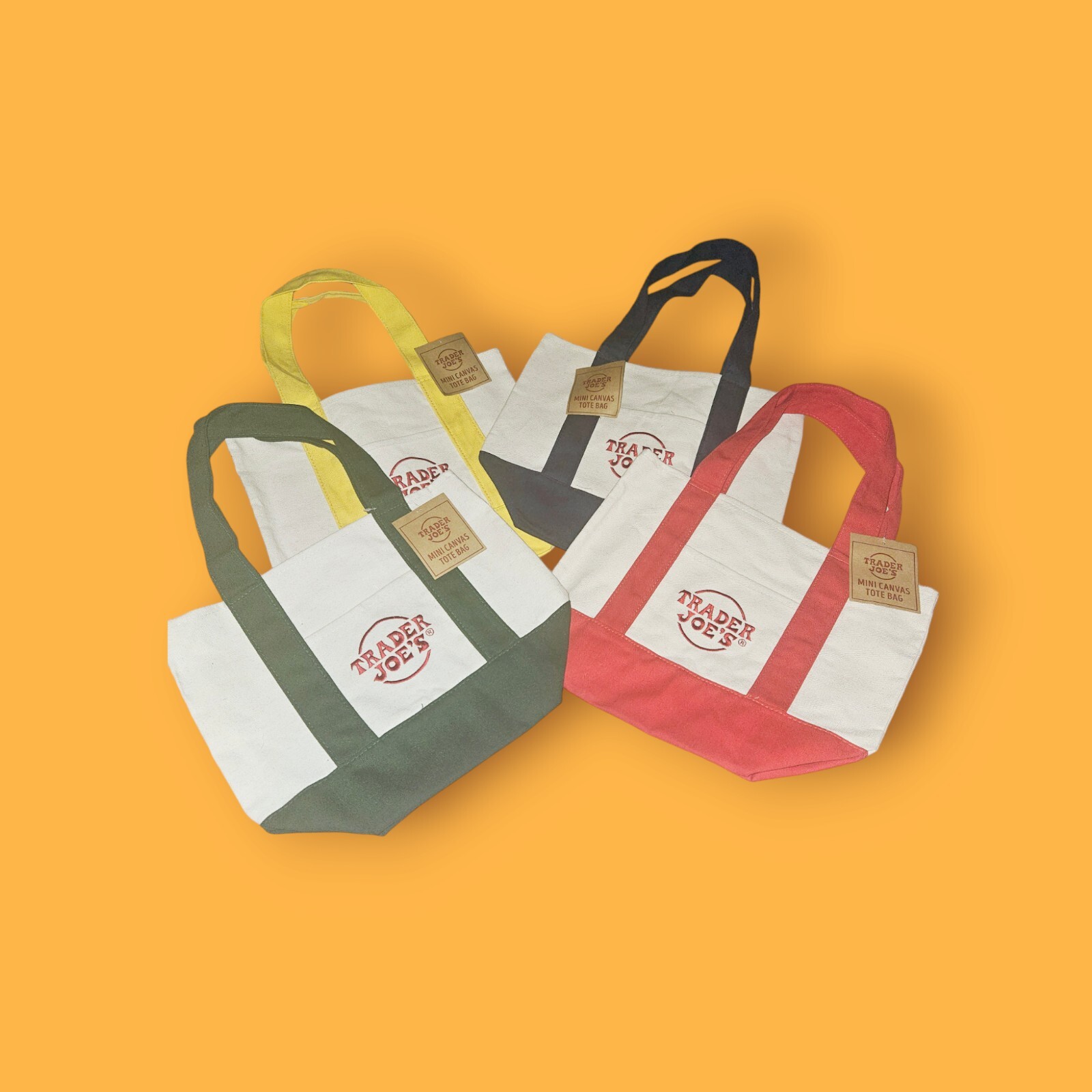 Trader Joe Bags In All 4 Colors 4pack and individual