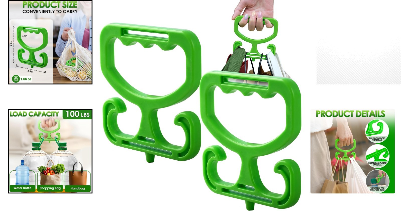 Heavy Duty 2-Pack Bag Carrier – Perfect for Shopping, Holds Up to 100lbs