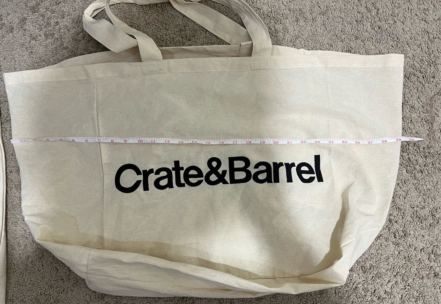 Crate & Barrel Organic Cotton Eco Friendly Reusable XL Tote Bag & Other (Neat)