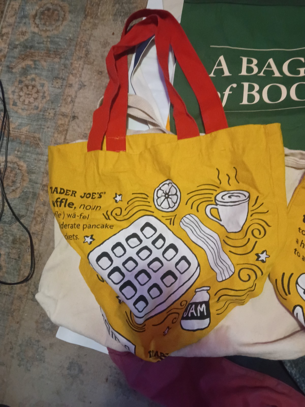Huge Canvas Bag Tote Bag Shopping Bag Lot Nike Barnes & Noble Trader Joe’s