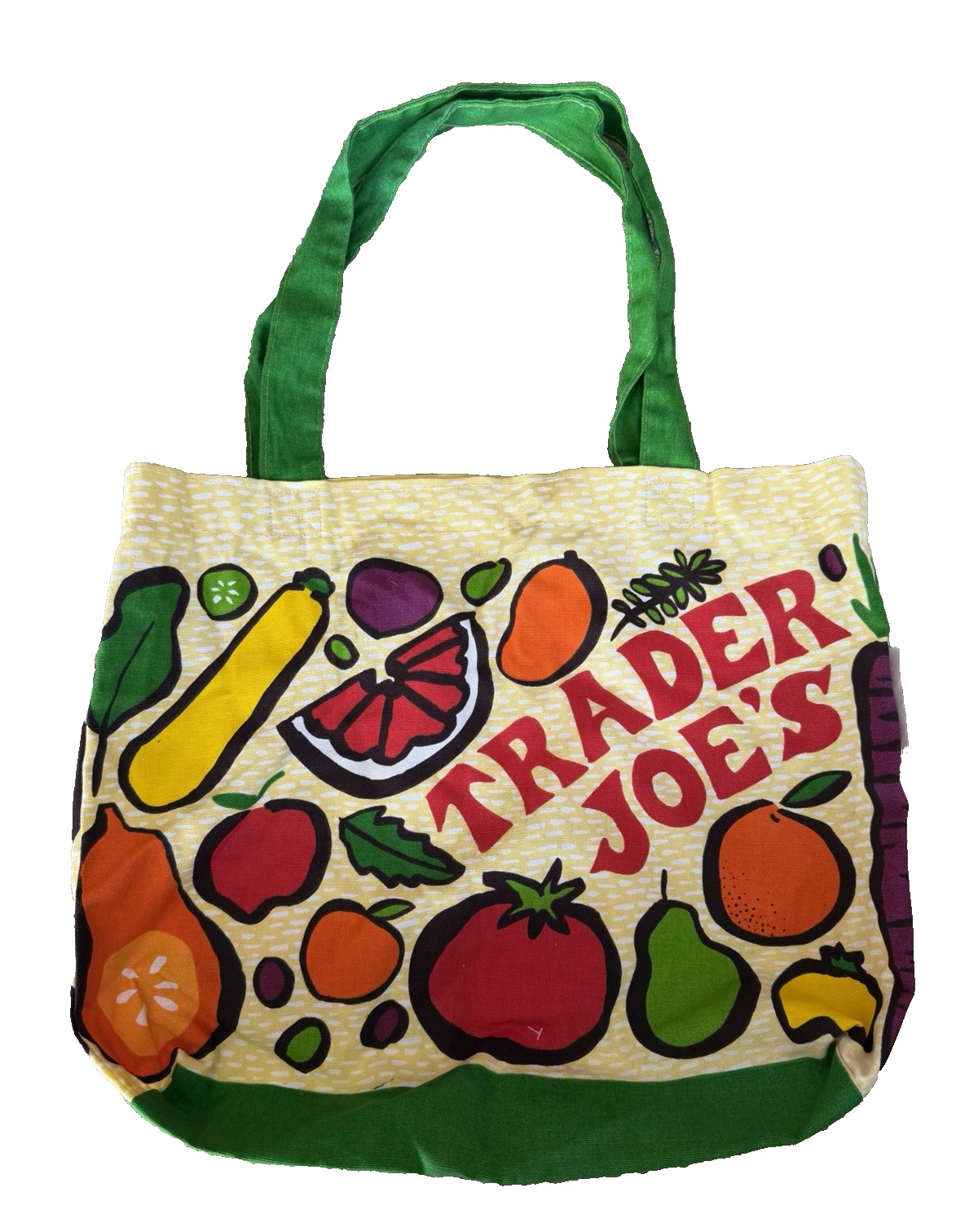 Trader Joe’s Canvas Tote Bag Reusable Grocery Shopping Fruit Vegetable Print