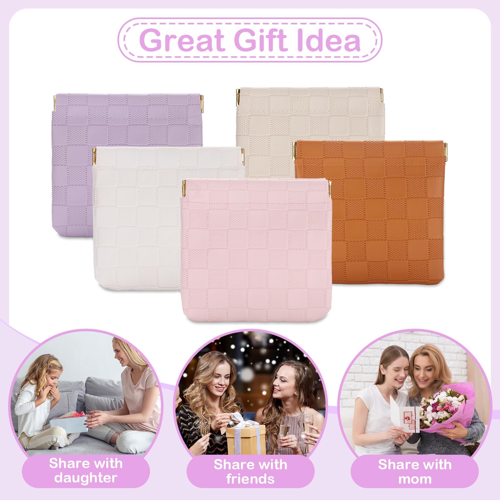 Sightor 2PCS Small Makeup Bag for Purse, Mini Cosmetic Brown, Beige