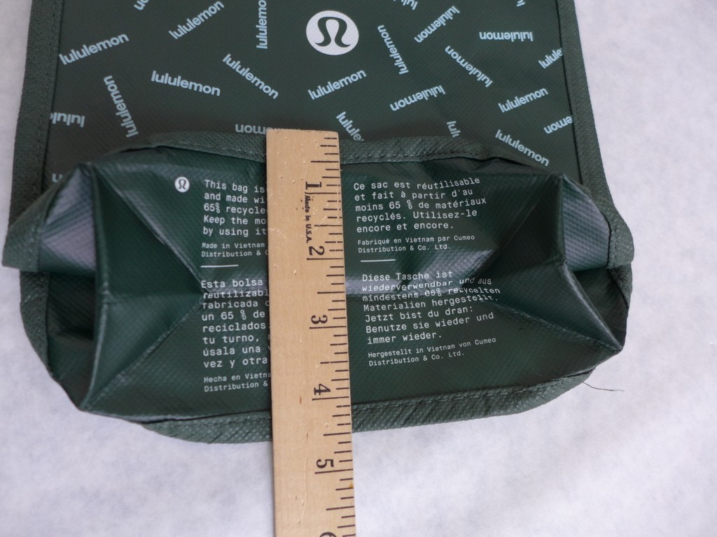 Lululemon lot of 3 Reusable Shopping Tote Bags Small Large White Black Green
