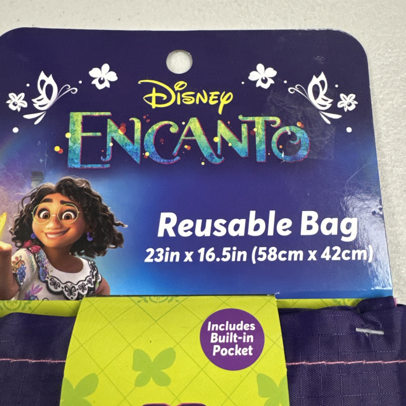 Disney Encanto Reusable Bag Holds up to 4 Bags Groceries Purple NEW