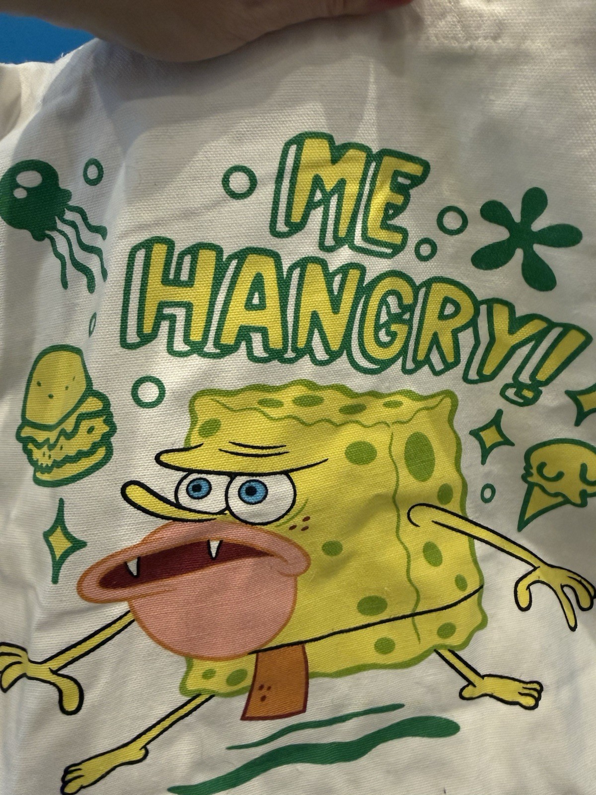 Nickelodeon SpongeBob SquarePants “Me Hangry!” Canvas Tote Bag Funny