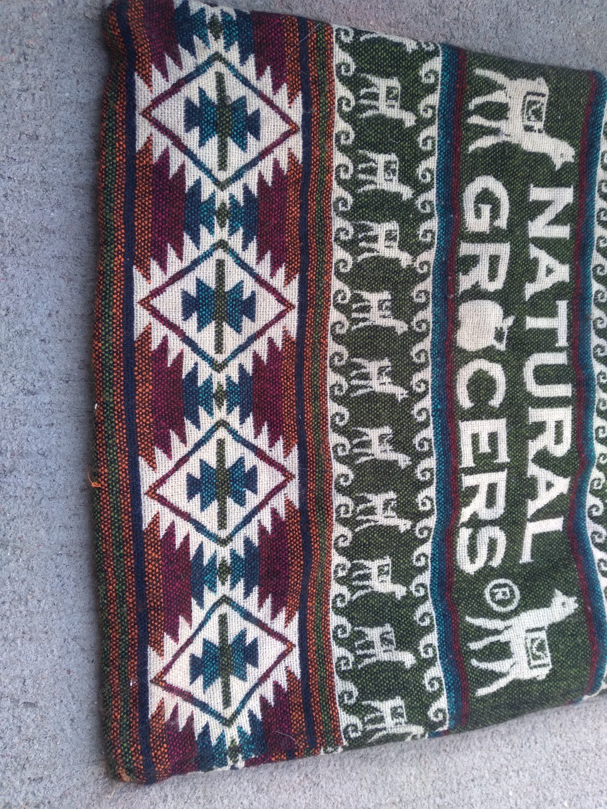 Natural Grocers Shopping Bag Tote Cloth Southwestern Theme Re-useable