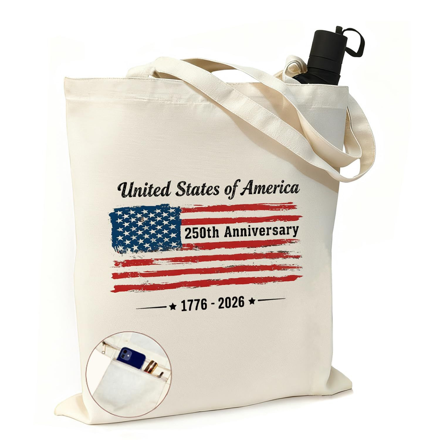 Solaine Li Tote Bag – 250th USA Anniversary Merchandise Large, Flag-2