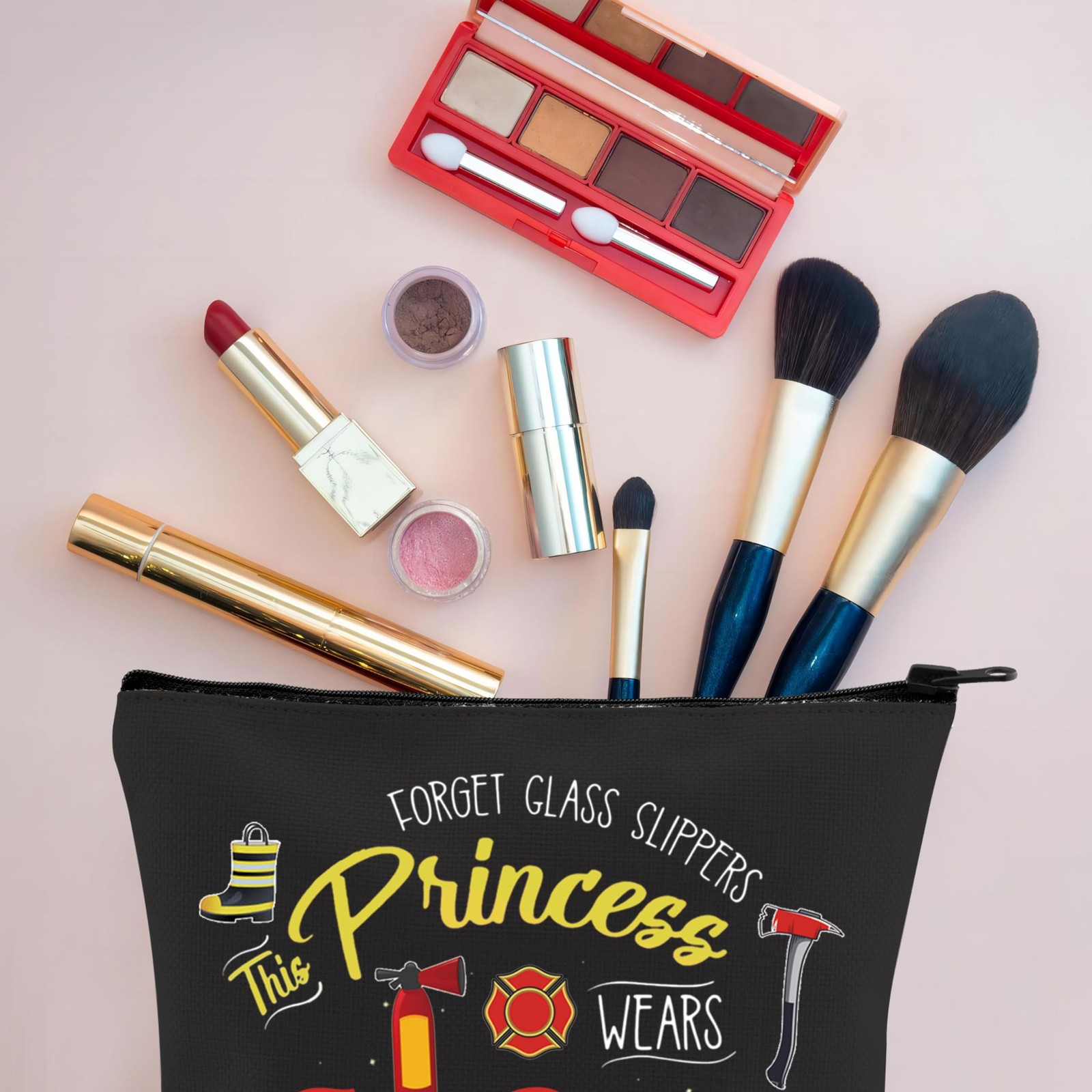 VAMSII Women Firefighter Makeup Bags Gear firefighter makeup bag