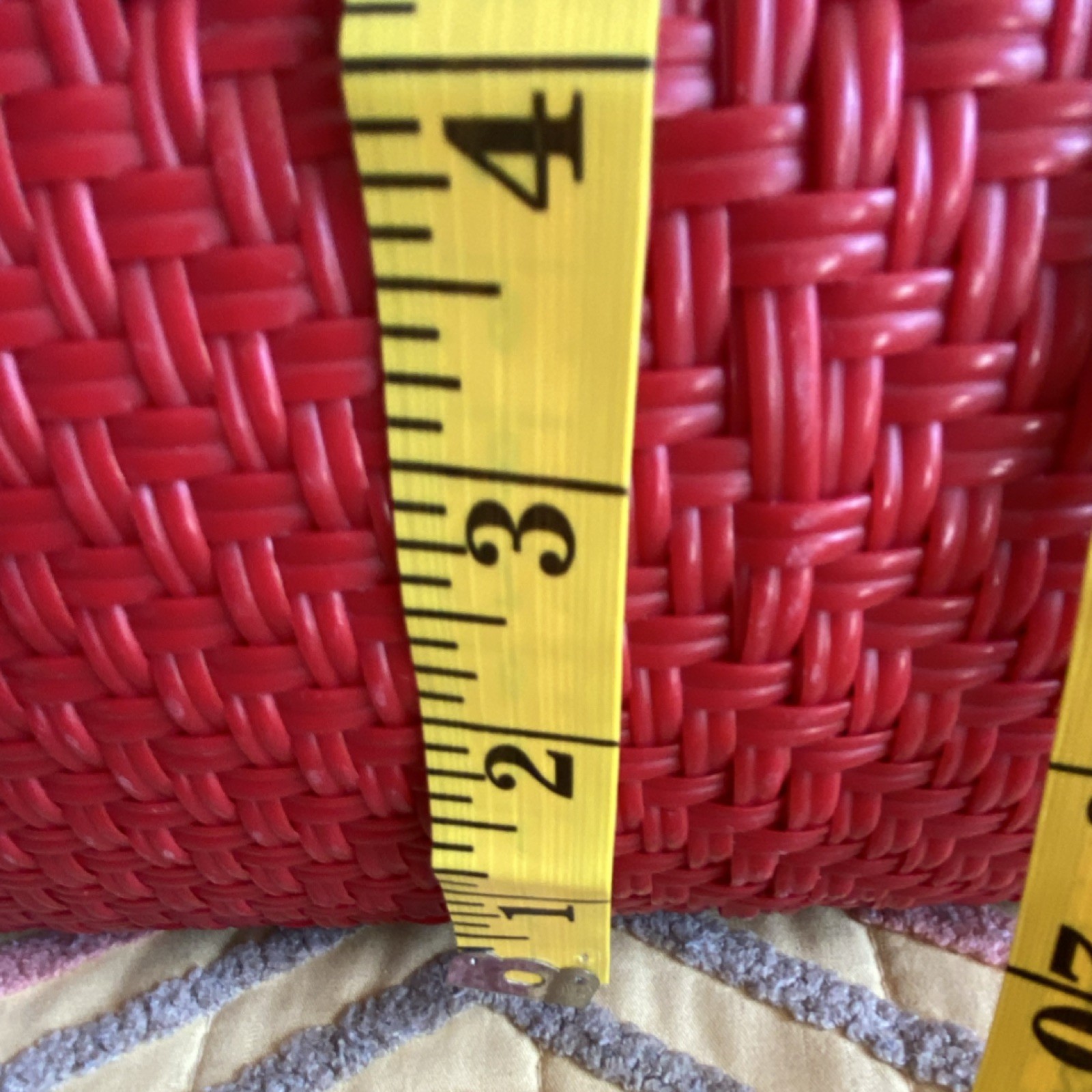 Large Red Black Mexican hand made Geometric Plastic