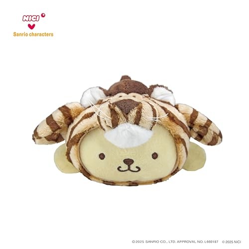 NICI × Sanrio Pompompurin × Tiger Plush Zip Pouch 30cm Japan Collaboration