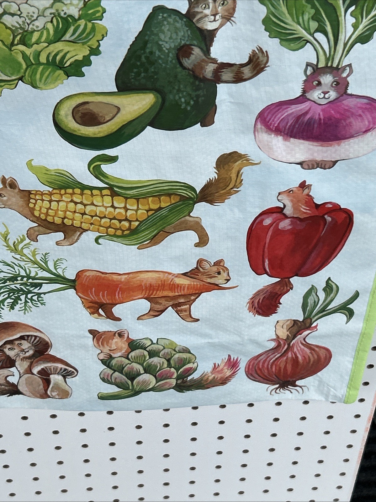 Marshalls Reusable Cat Vegetable Tote Bag Kitty Produce Veggie Grocery Bag NEW
