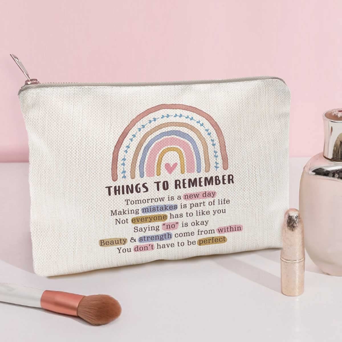 Things To Temember, Self Care 9 x 6.8 inches, Beige, Natural Linen Color