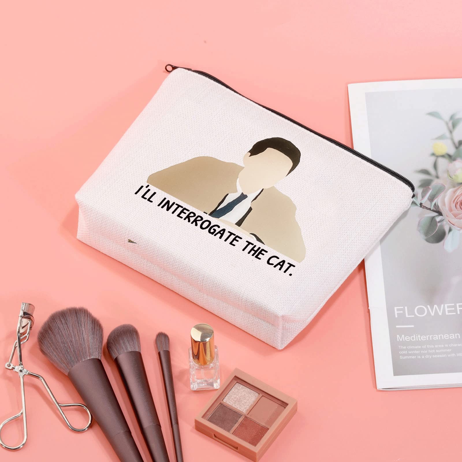 JXGZSO Inspired Gift I’ll Interrogate the Cat Makeup Bag Fans Gift…