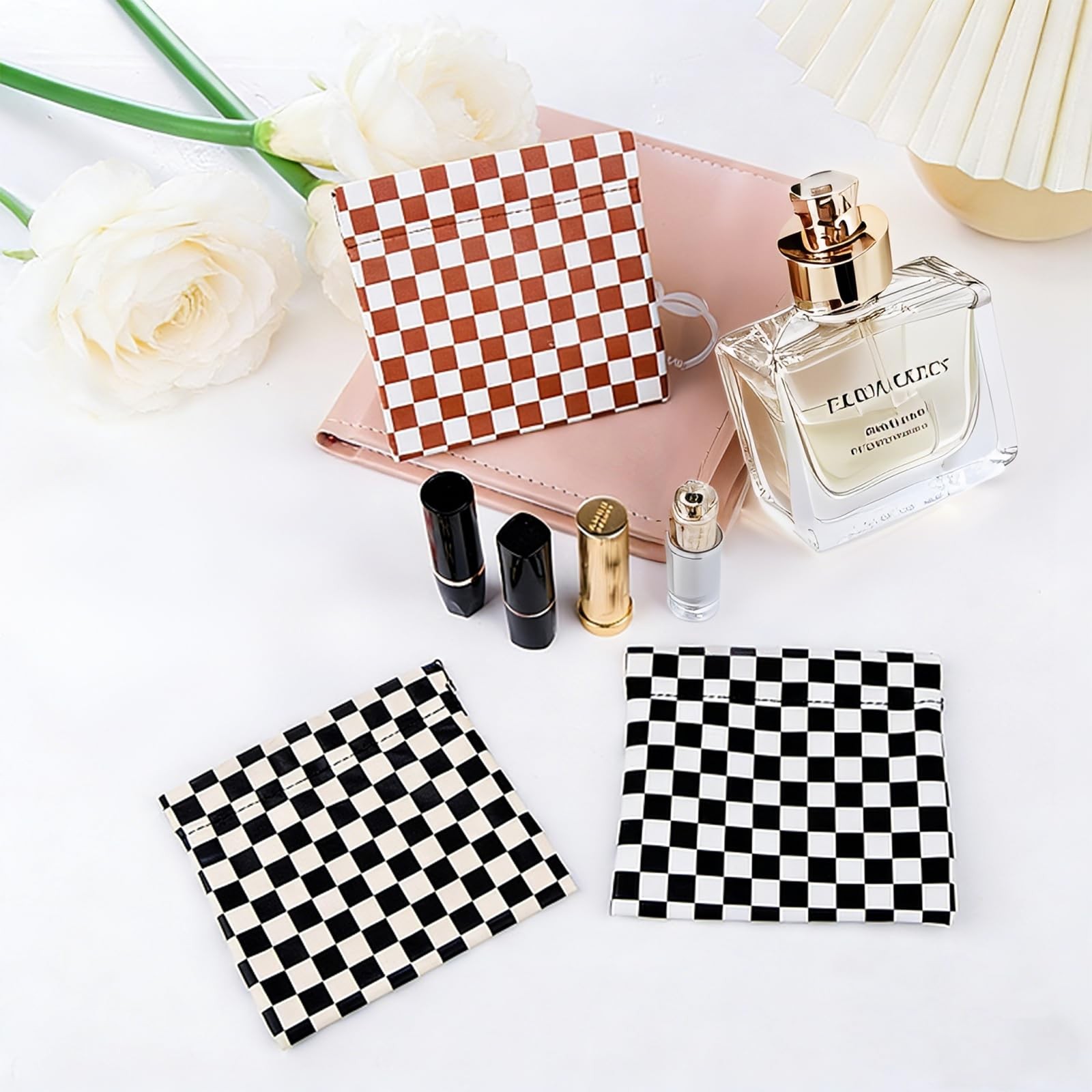 BMHHWAI 3 PCS Small Makeup Bag for Purse, Mini 4.72″ W x 4.33″ H, 3