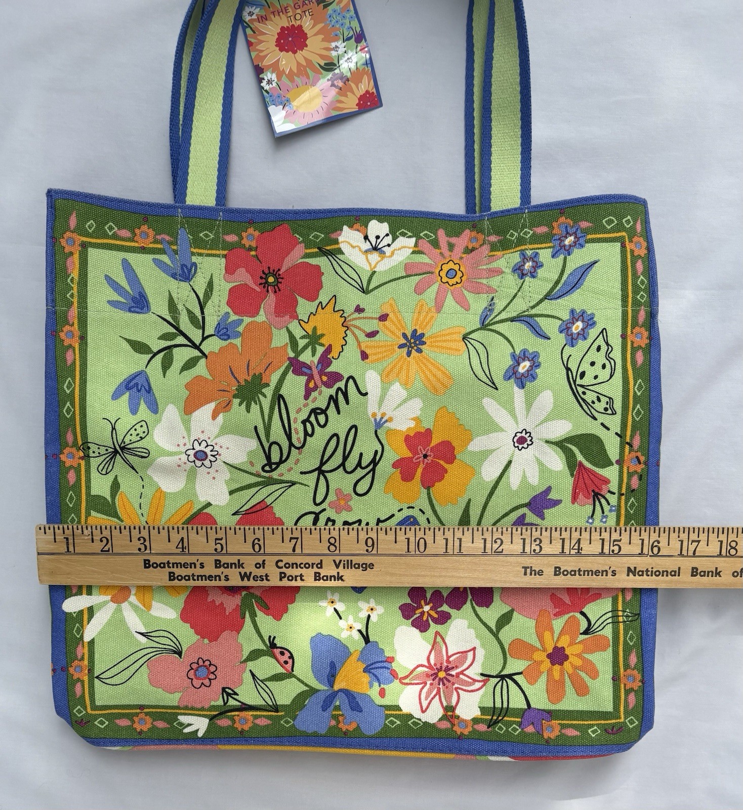 Brighton In The Garden Tote Bag Canvas With Two Straps, Zipper Pocket Inside