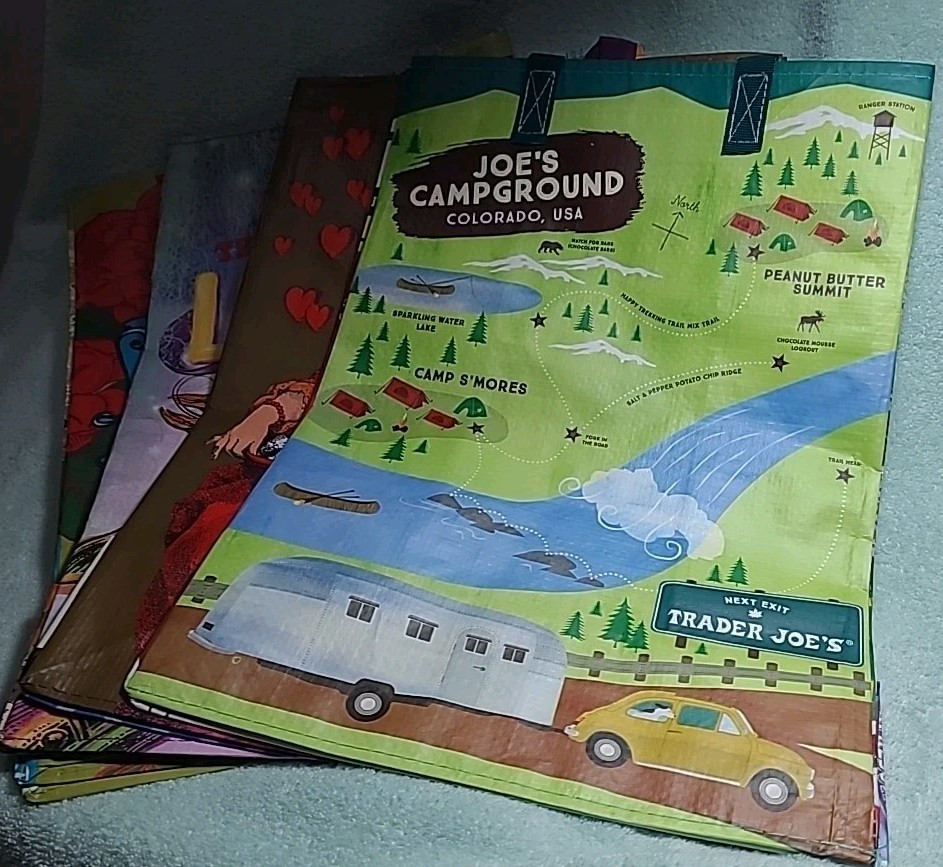 4 Trader Joe’s Shopping Bags Totes Louisiana Alabama Colorado Virginia New