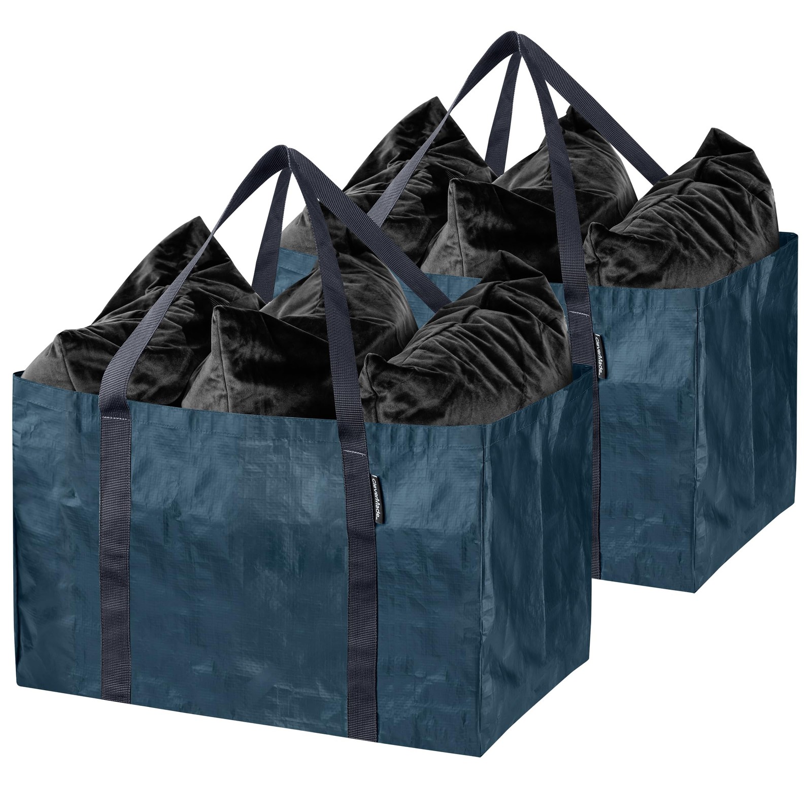 Reusable Grocery Bag XXL 76L, Heavy Duty Storage Basket Tote 2-Pack, Extra La…
