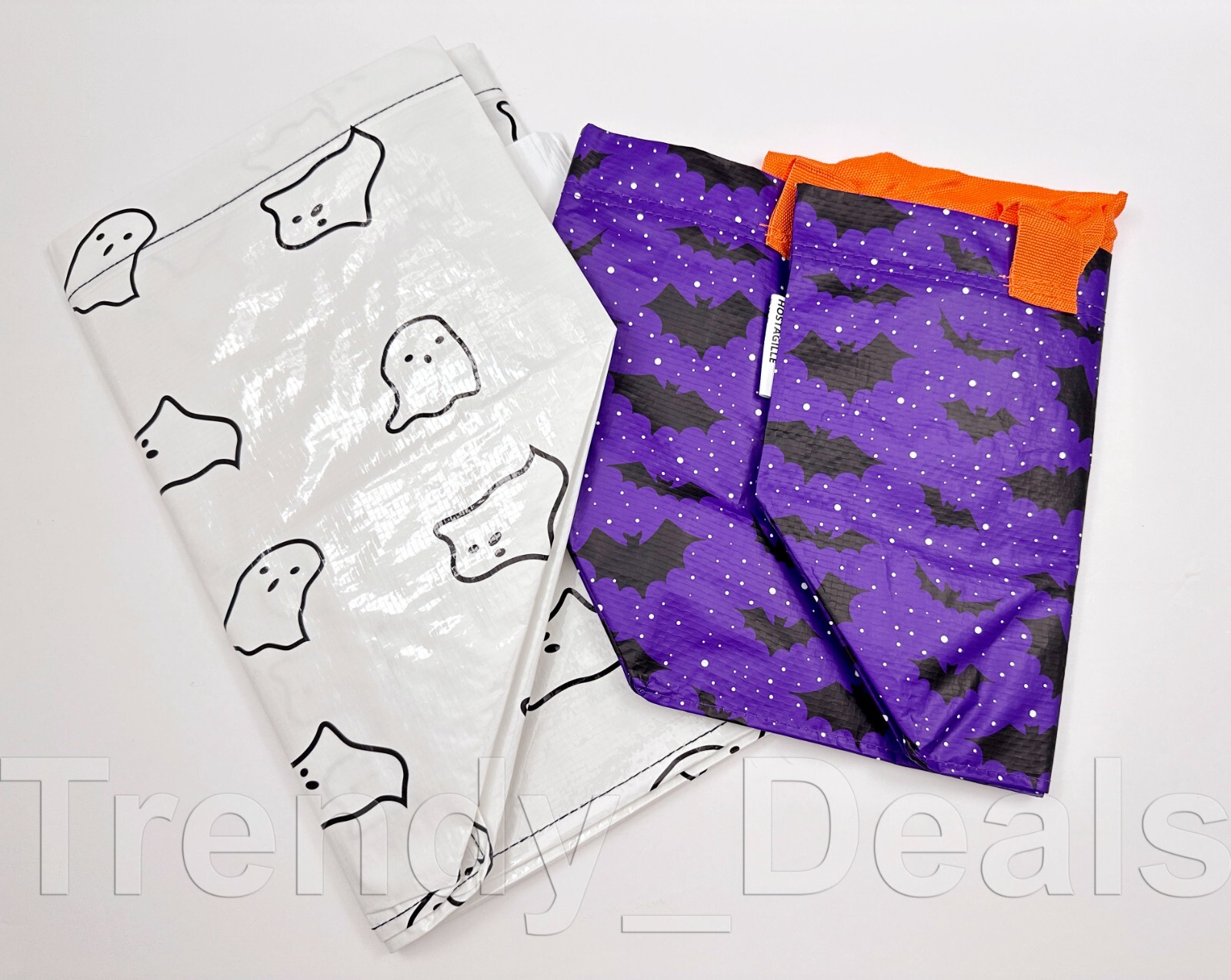 SET of 2 – Ikea KUSTFYR HÖSTAGILLE Large & Small Shopping Tote Bag Bats, Ghosts