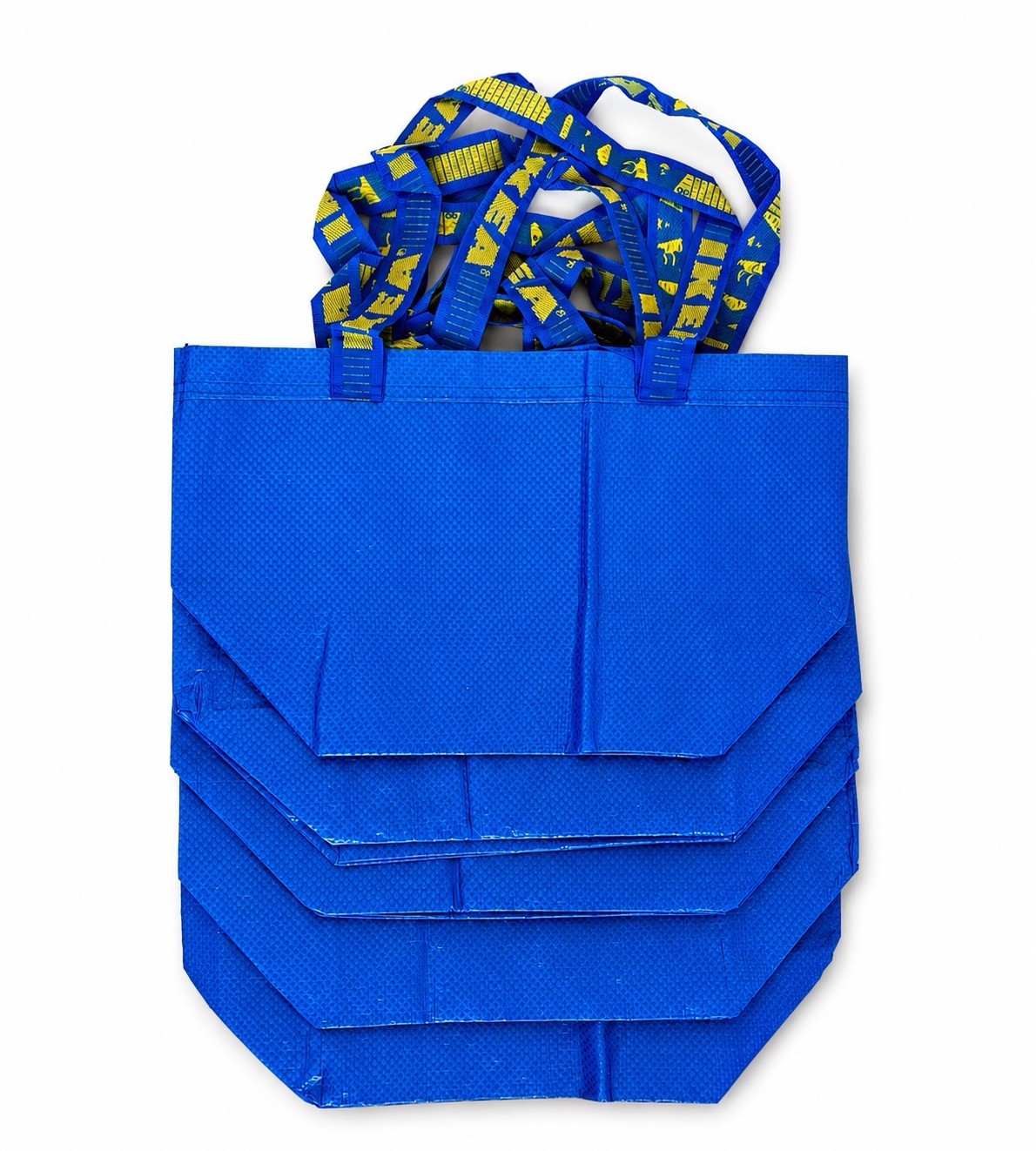 Lot of 5 NEW IKEA Brattby Blue Reusable Shopping Bags 27×27 cm Tote Bags