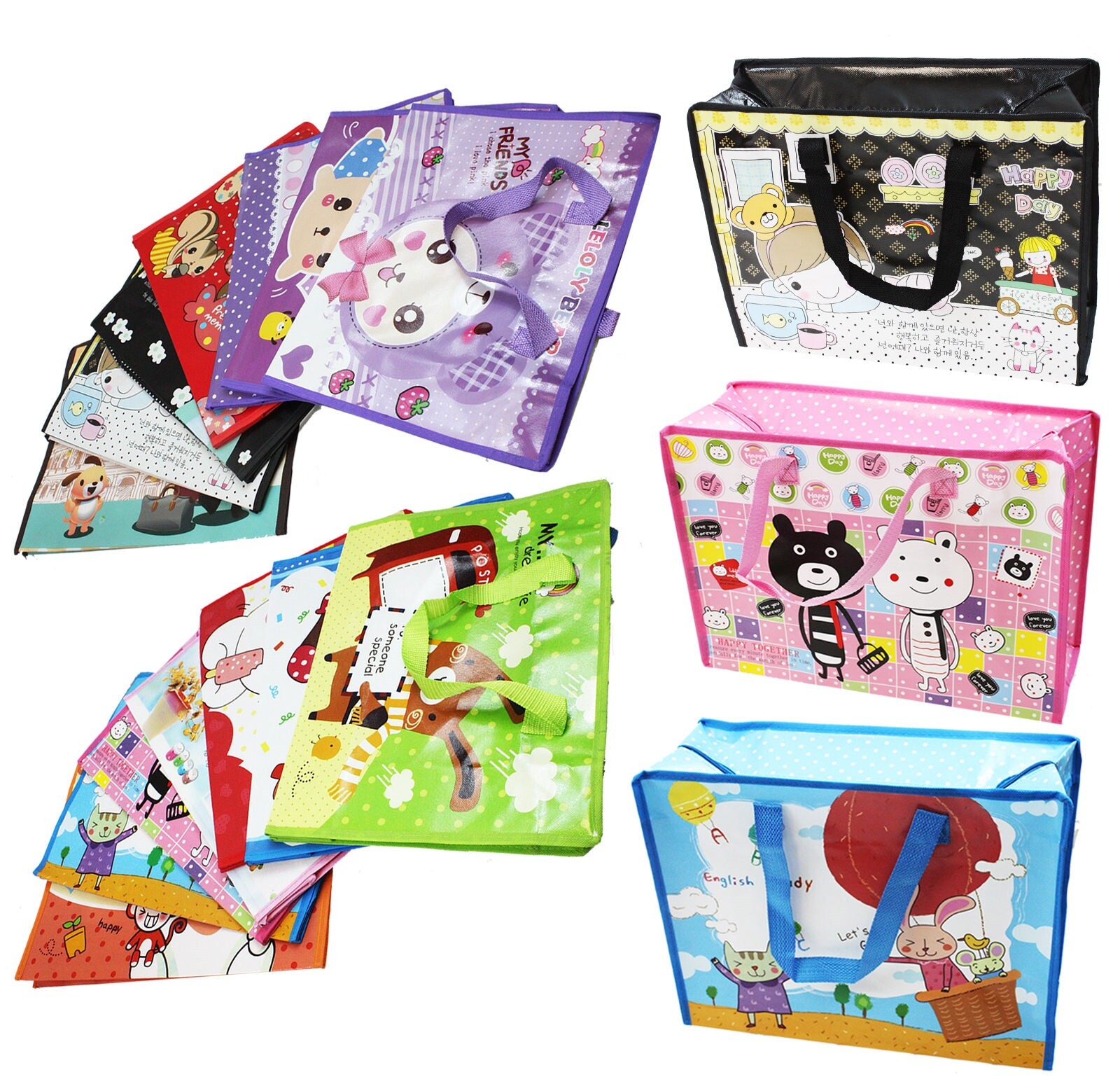 Reusable Tote Bag Shoulder Waterproof Shopping Grocery Travel Picnic Beach Lunch