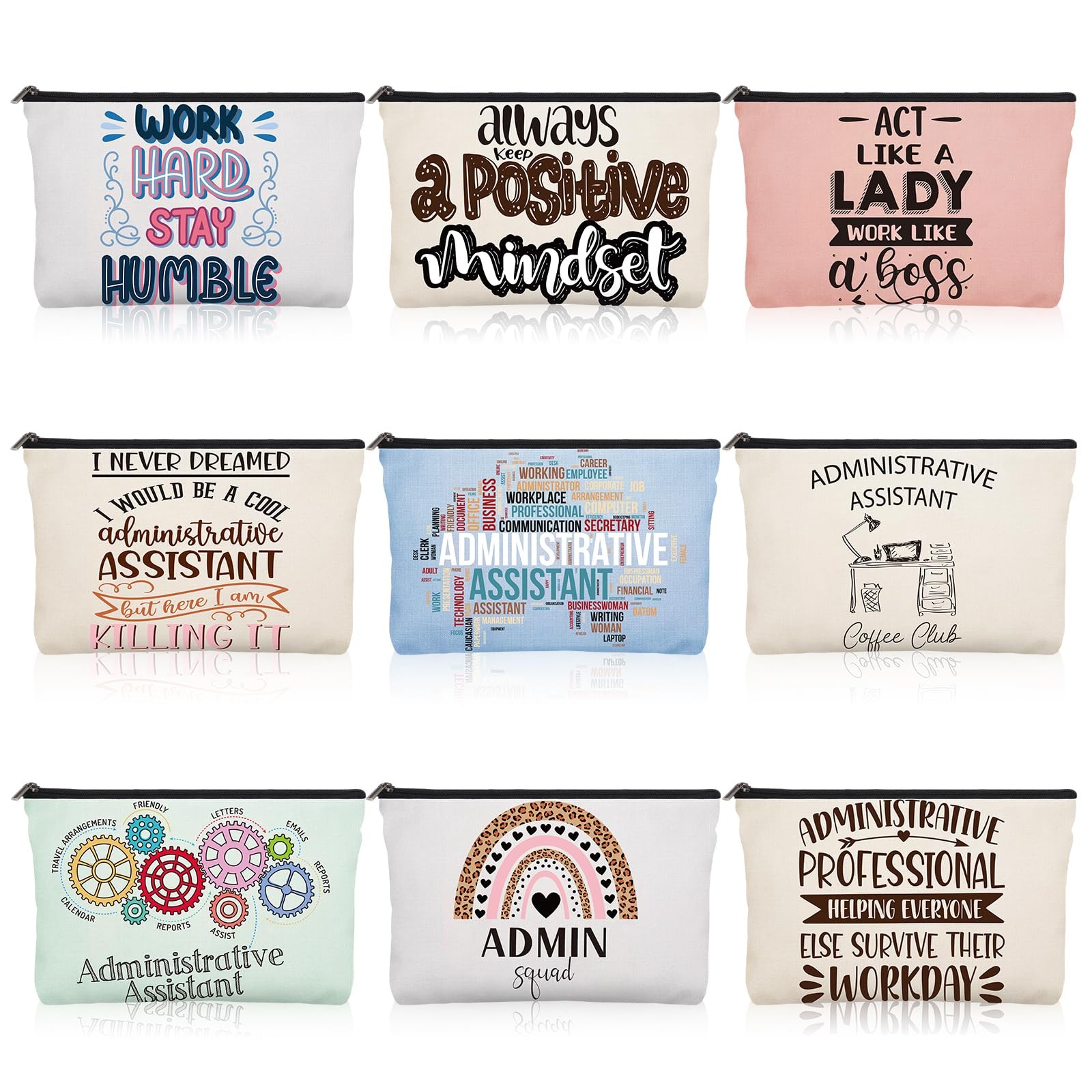 SilTriangle 9 Pcs Administrative Assistant Gifts 9.1 x 5.9 inches, colorful