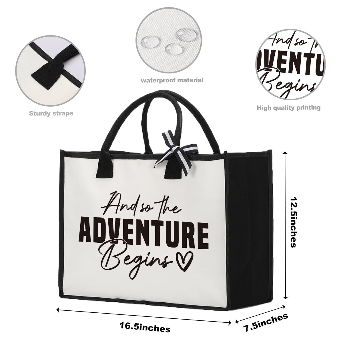 And So The Adventure Begins Tote Bag, Retirement Retired Gifts for Women Enga…