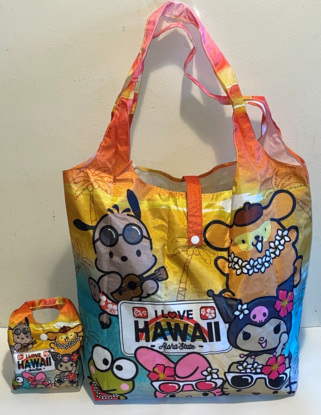 Hawaii EXC Hello Kitty Sanrio Characters Reusable Packable ECO Shopper Tote Bag
