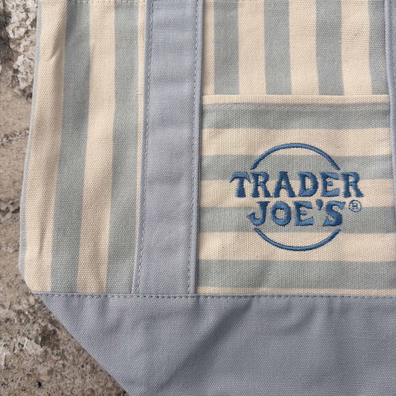 NEW! LIMITED EDITION-Trader Joe’s Striped Mini Canvas Tote Bag