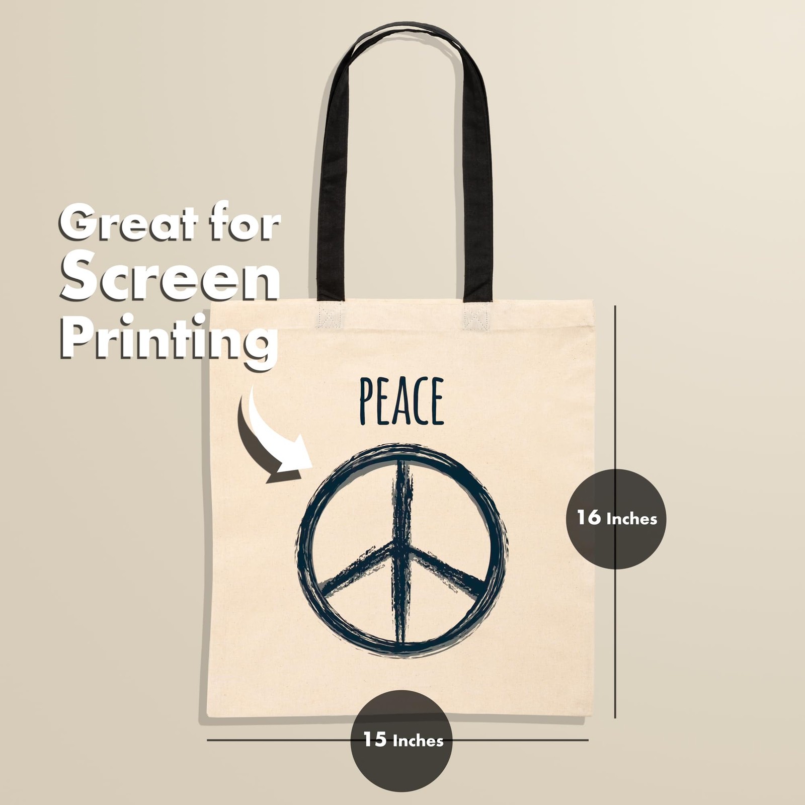 (Not Made In China) Canvas Tote Bags 24-Pack, 15″x16″, Bulk Organic Cotton Re…