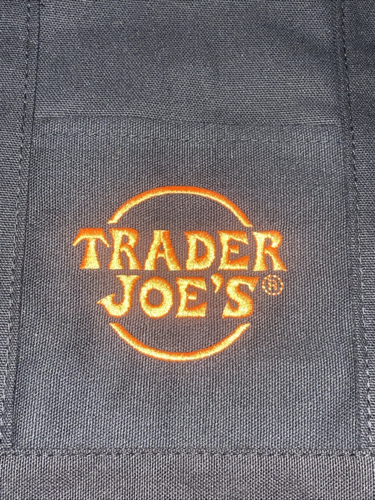Limited Trader Joe’s Mini Halloween Canvas Tote Bag BLACK W Orange Lettering