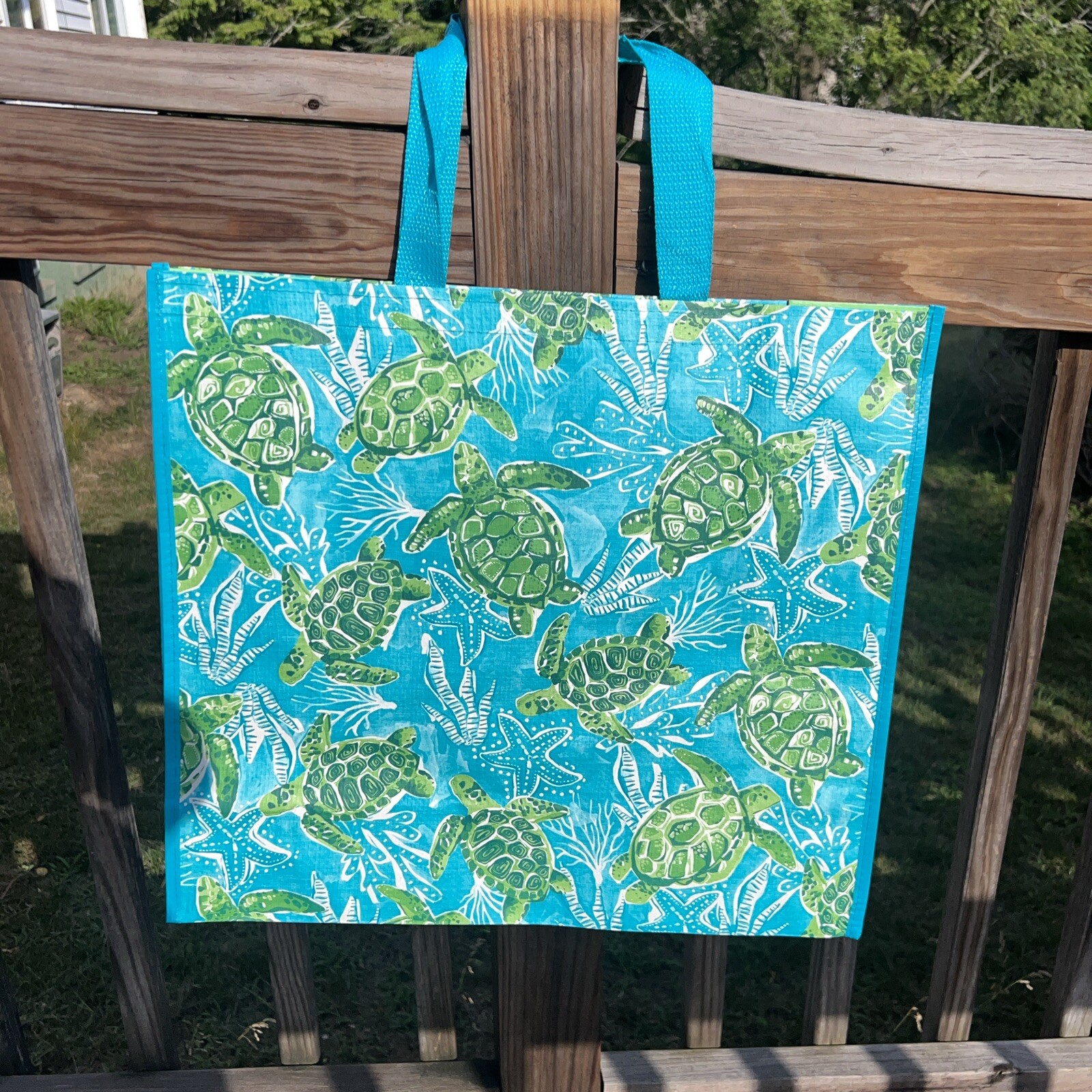 HAWAIIAN HONU TURTLE REUSABLE SHOPPING BAG BEACH BAG / BEACH TOTE