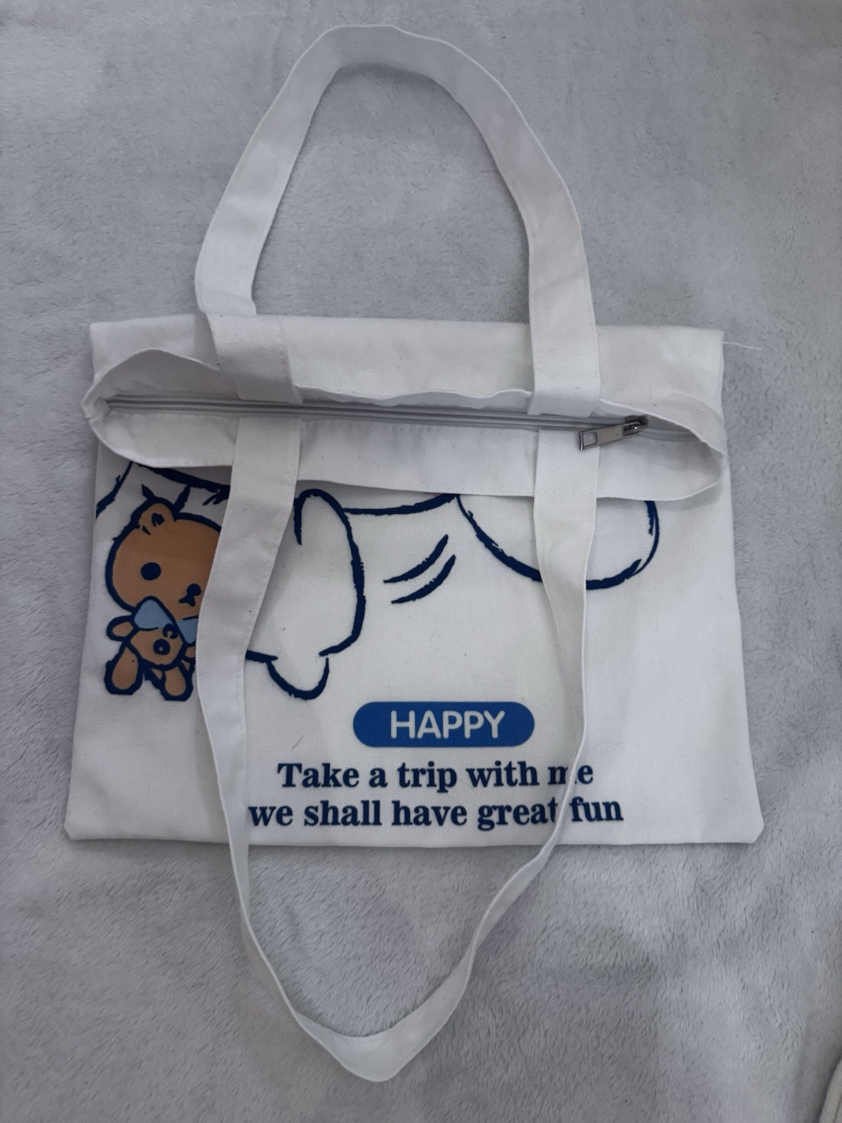 Sanrio Cinnamon Roll tote bag used and Hot Topic floppy Ear Beanie Hawaii anime