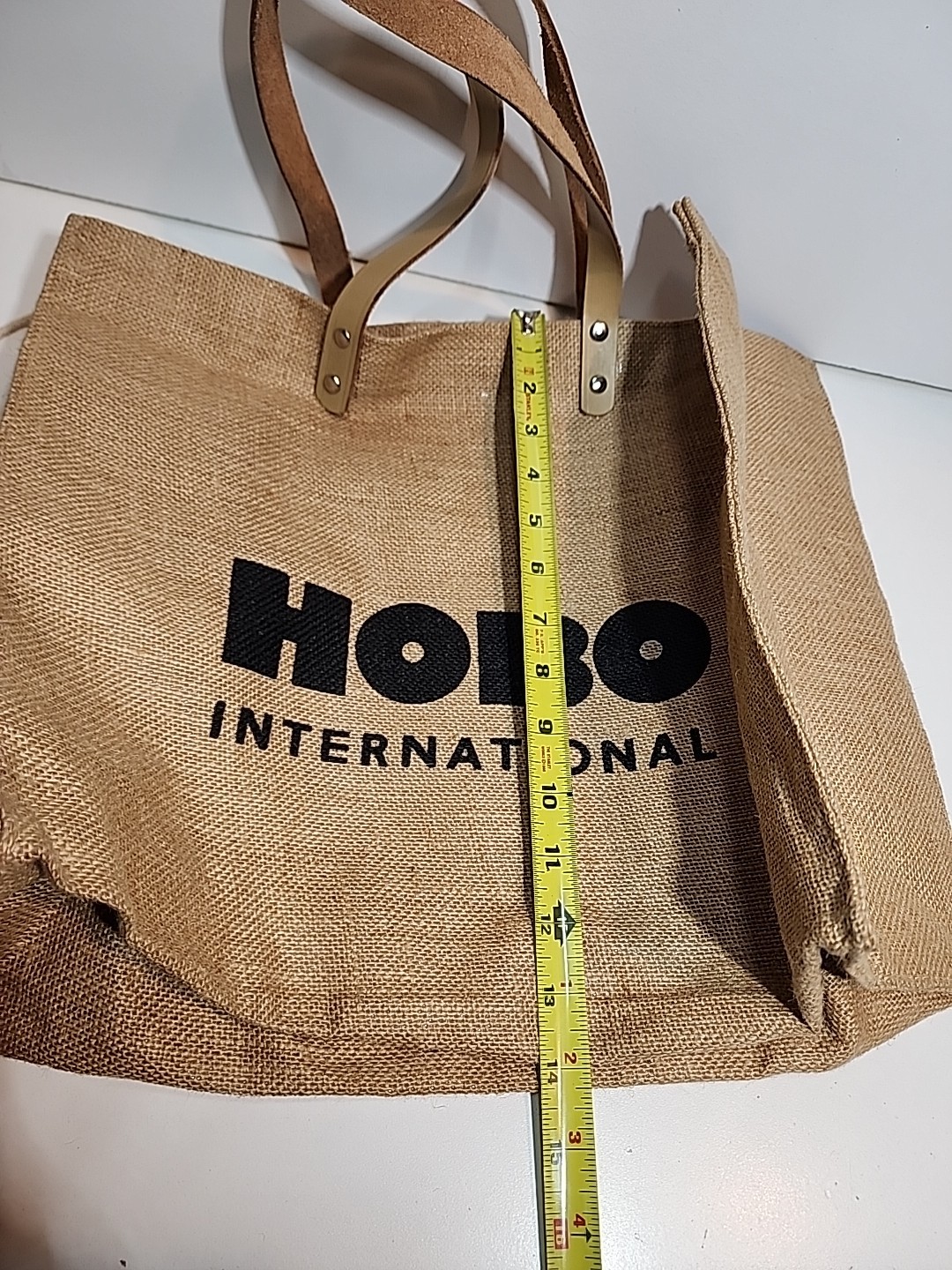 HOBO INTERNATIONAL BURLAP JUTE TOTE BAG WITH CHANGE PURSE