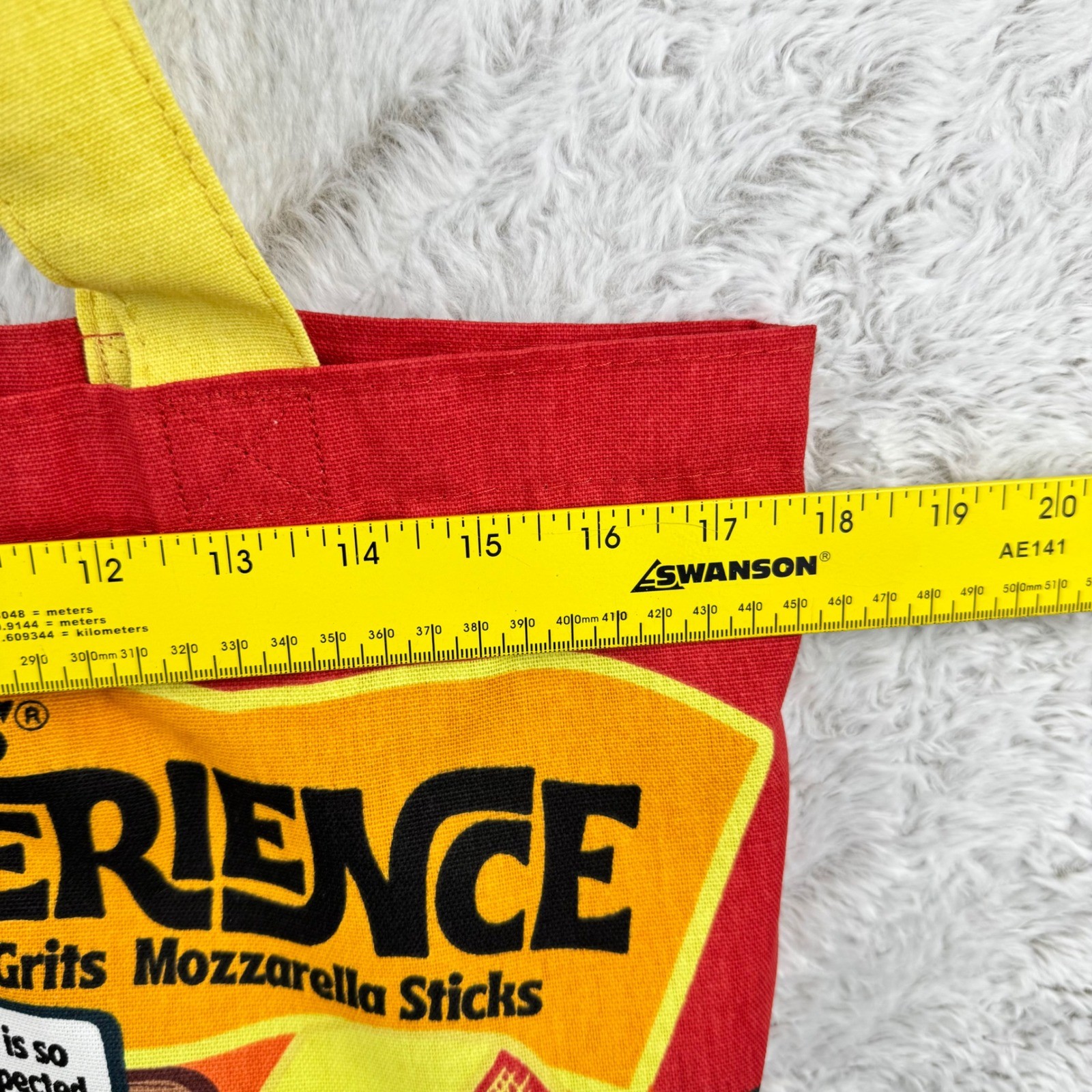 Trader Joe’s Cheese Bag Tote Unisex OS Red Yellow Cotton Canvas NWT NEW