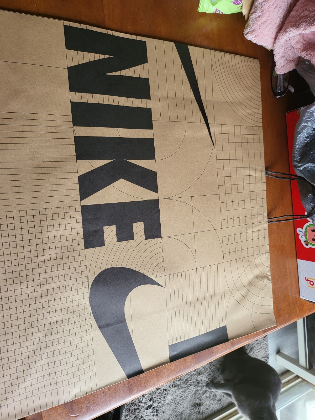 (20) NIKE Iconic Swoosh Brown Recycled Paper Shopping Bag New
