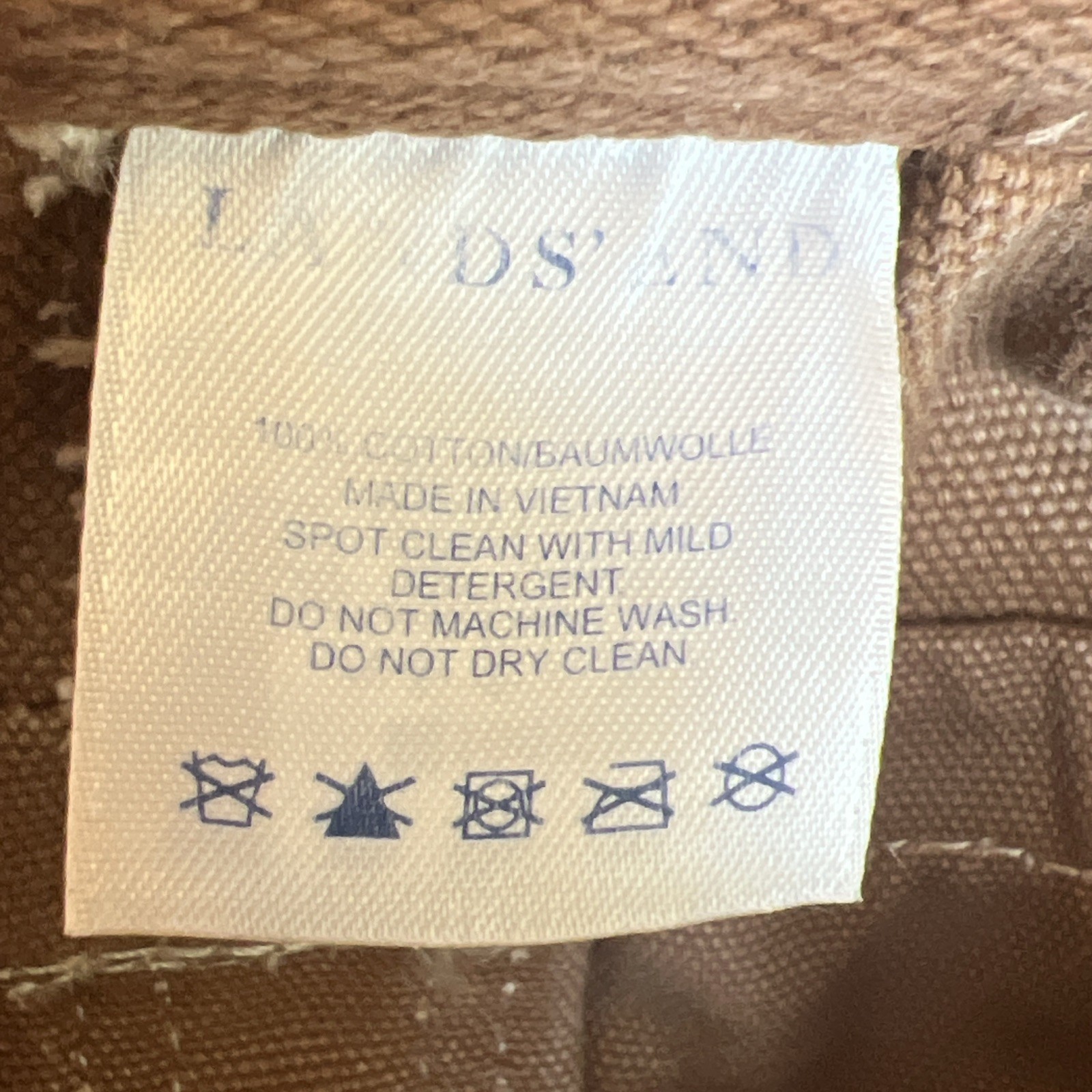 Lands End Boat Tan Tote XL Sun Faded Bag 11×15.5×17” Key Holder Snap Pocket READ