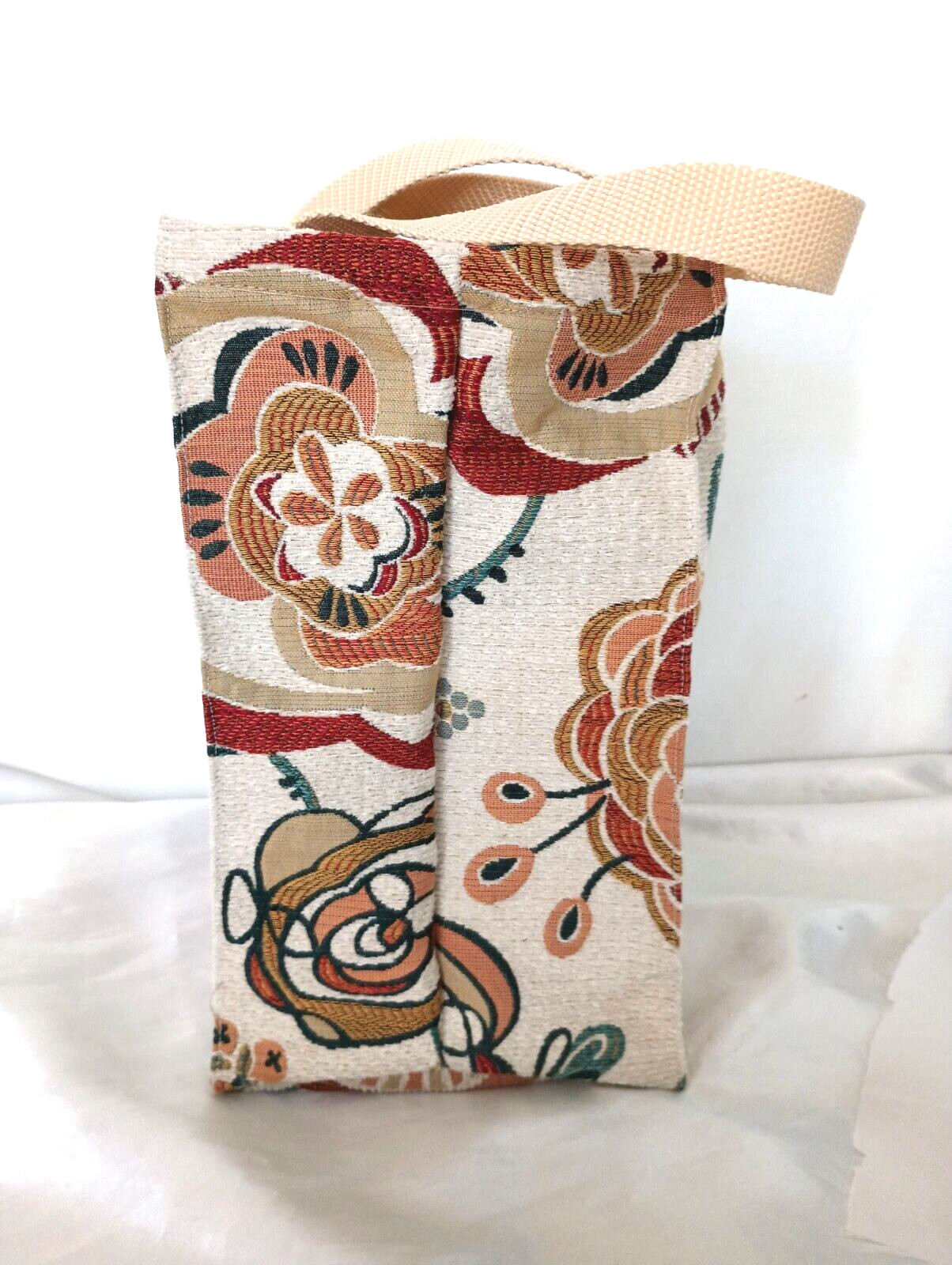 New Custom Reusable Shopping/ Tote Bag Washable Cloth Floral Unlined 12″ x 15″