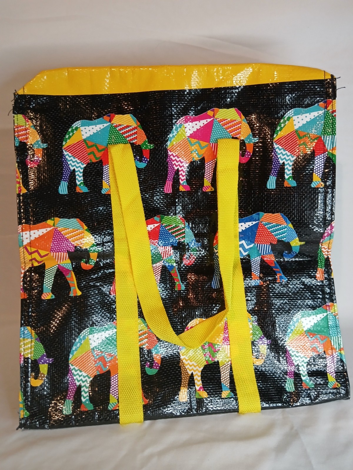 World Wildlife Fund Elephant Patchwork Insulated Tote Bag Zipper WWF