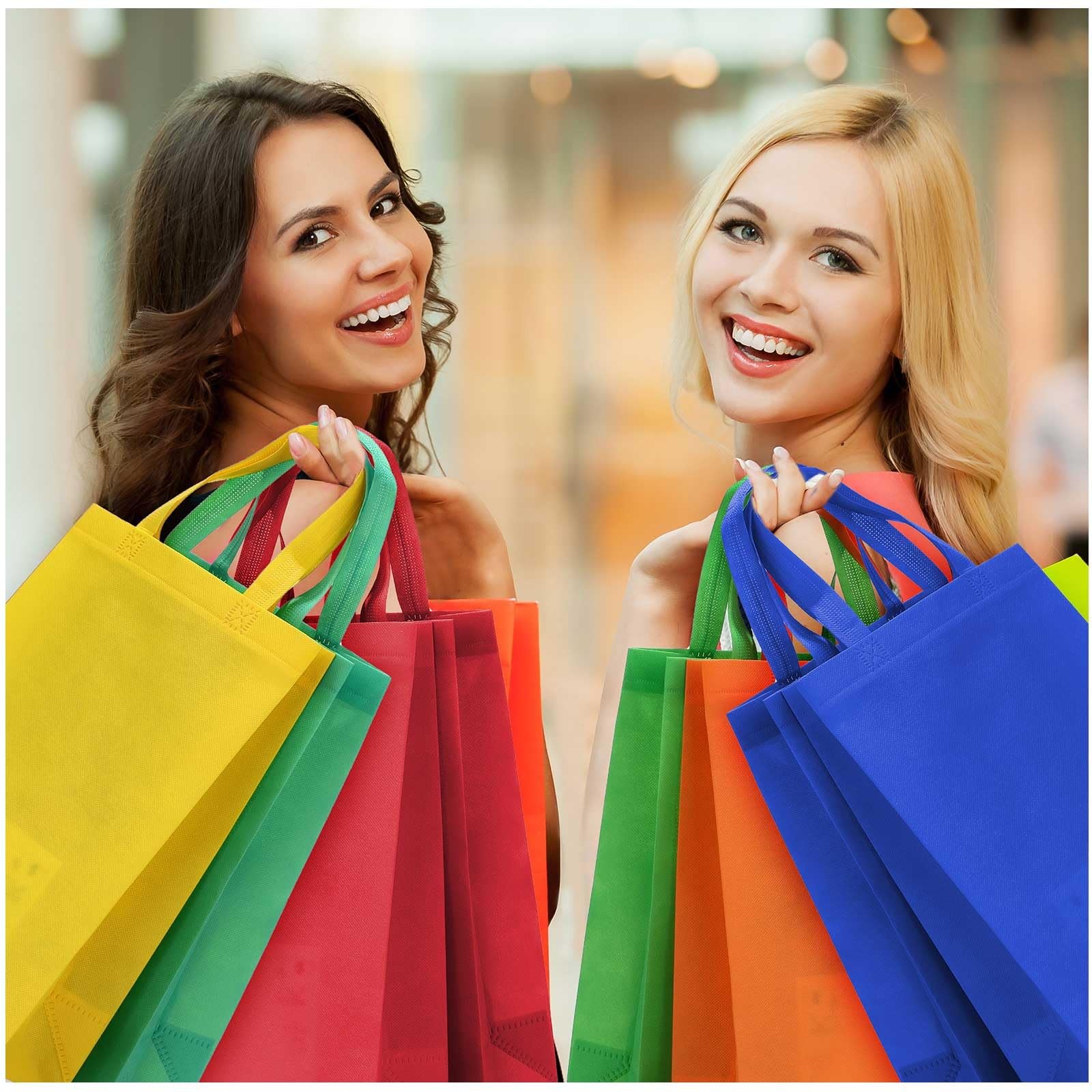 72 Pcs Non Woven Tote Bags Reusable Gift Bags with Handles Bulk Grocery Bag f…