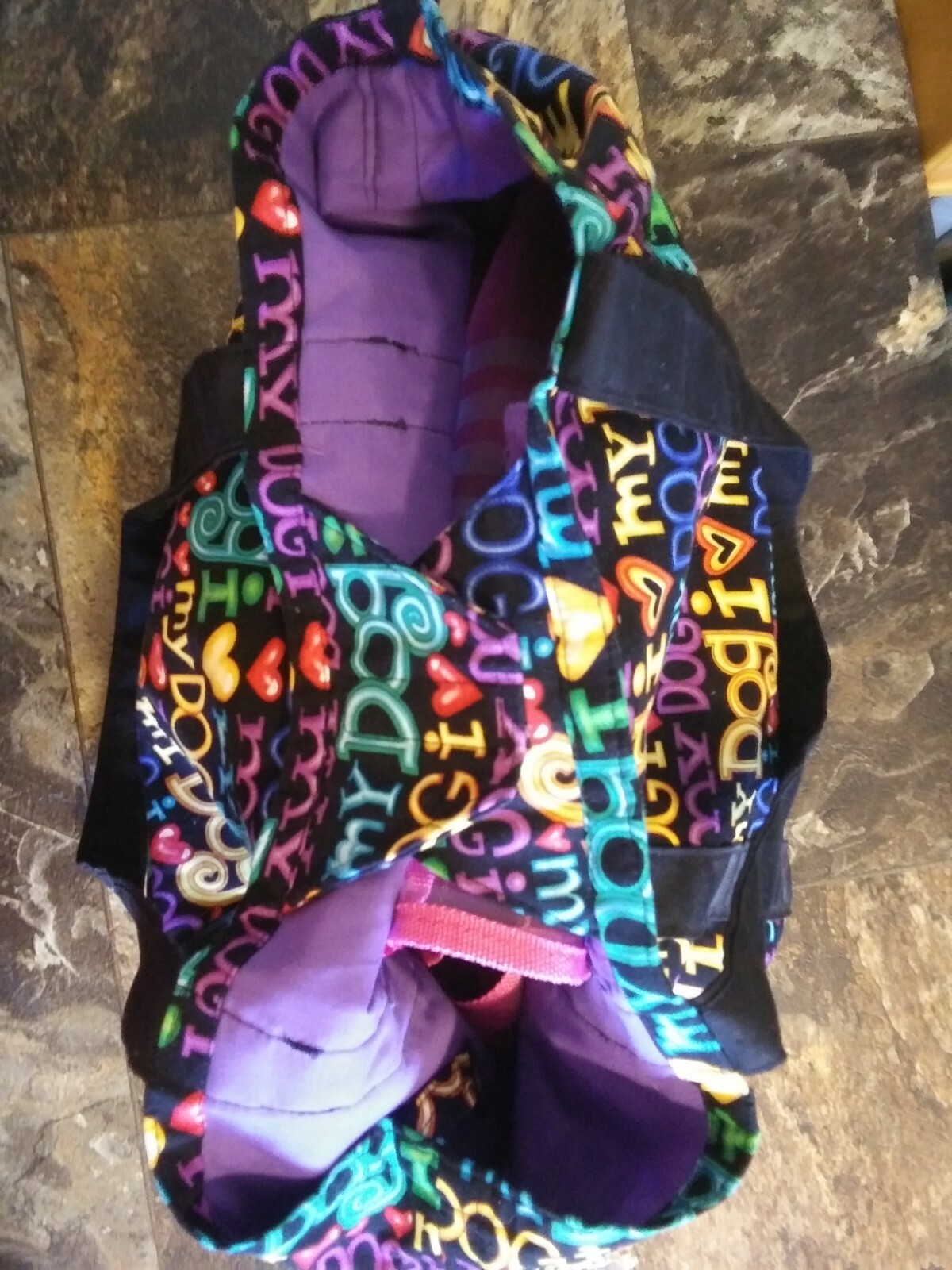 Light Weight Travel Tote by Daren Otis I Love My Dog Colorful Large Travel Bag