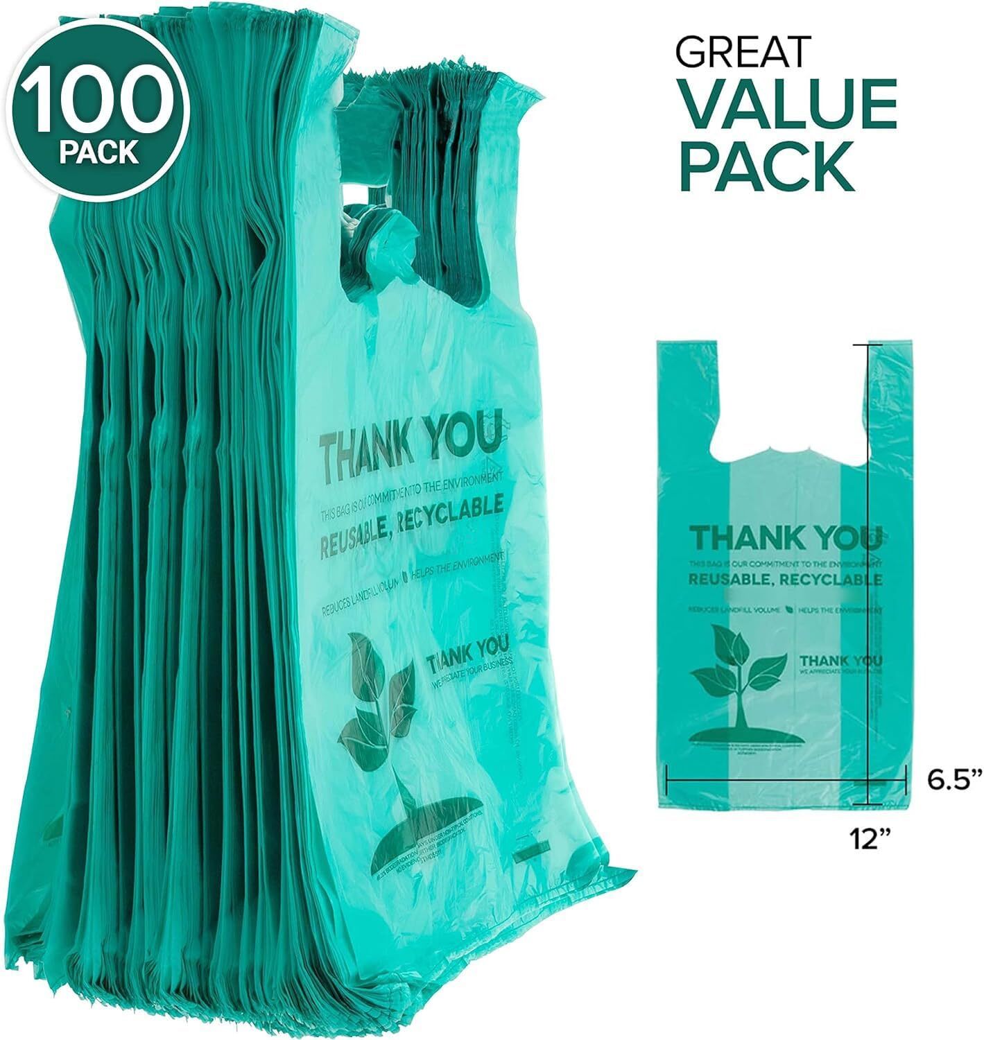 Stock Your Home Eco Grocery Bags (100 Count) Grocery Bags – Reusable Supermarket