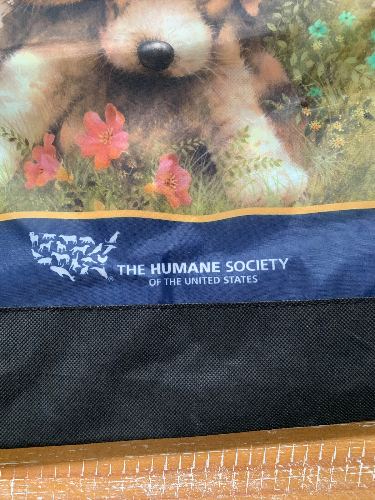 The Humane Society Member Tote Cute Puppies In Nature Shoulder Bag 17”X15”