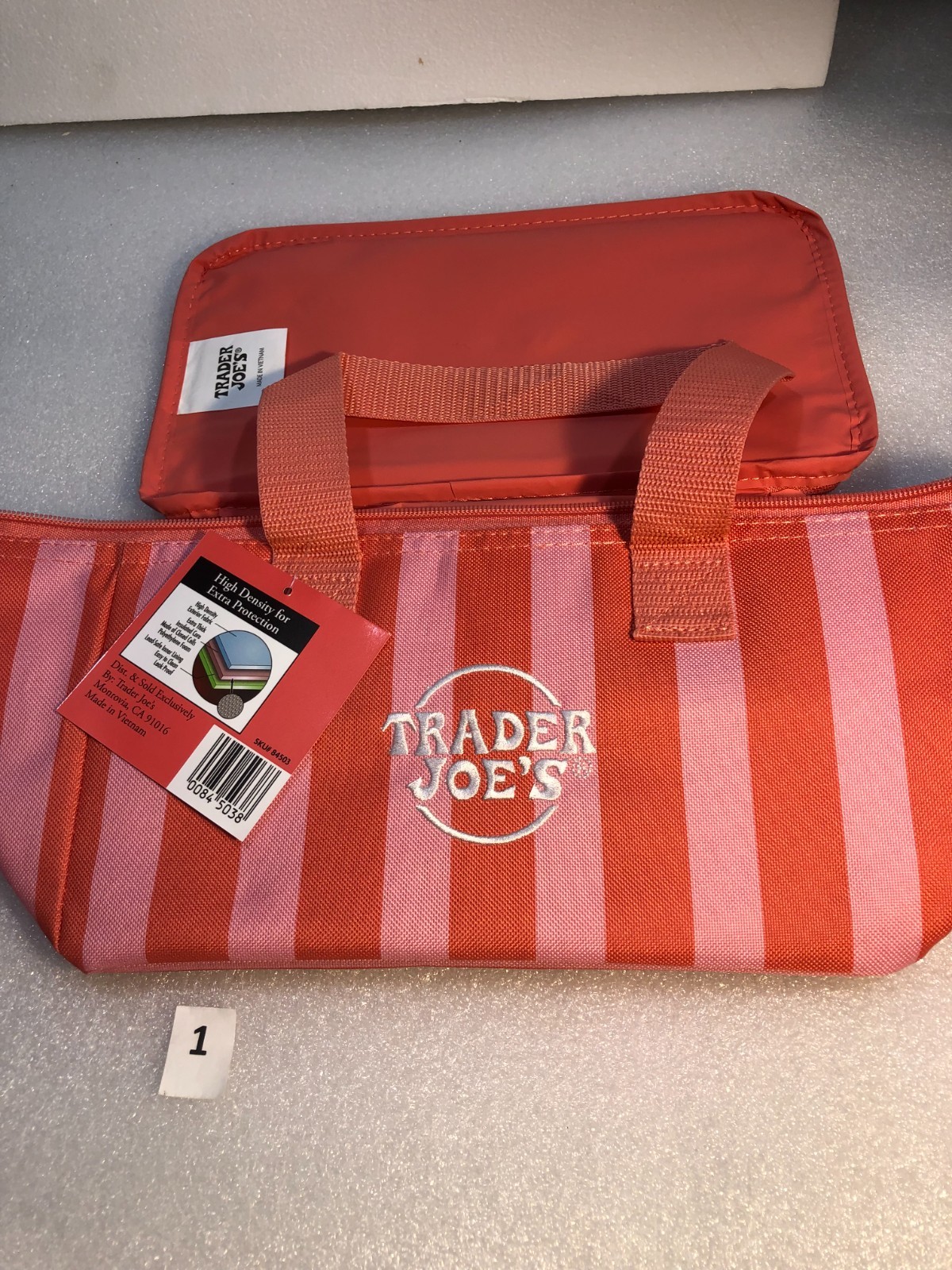 Trader Joe’s Mini Insulated Bag Blue Peach 2 Bags Tote New Lunch