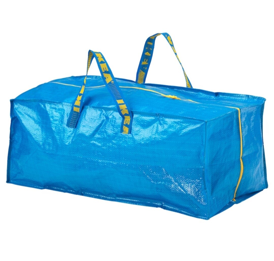 IKEA Thailand Official FRAKTA Large Blue Reusable Shopping Laundry Carrier Bag