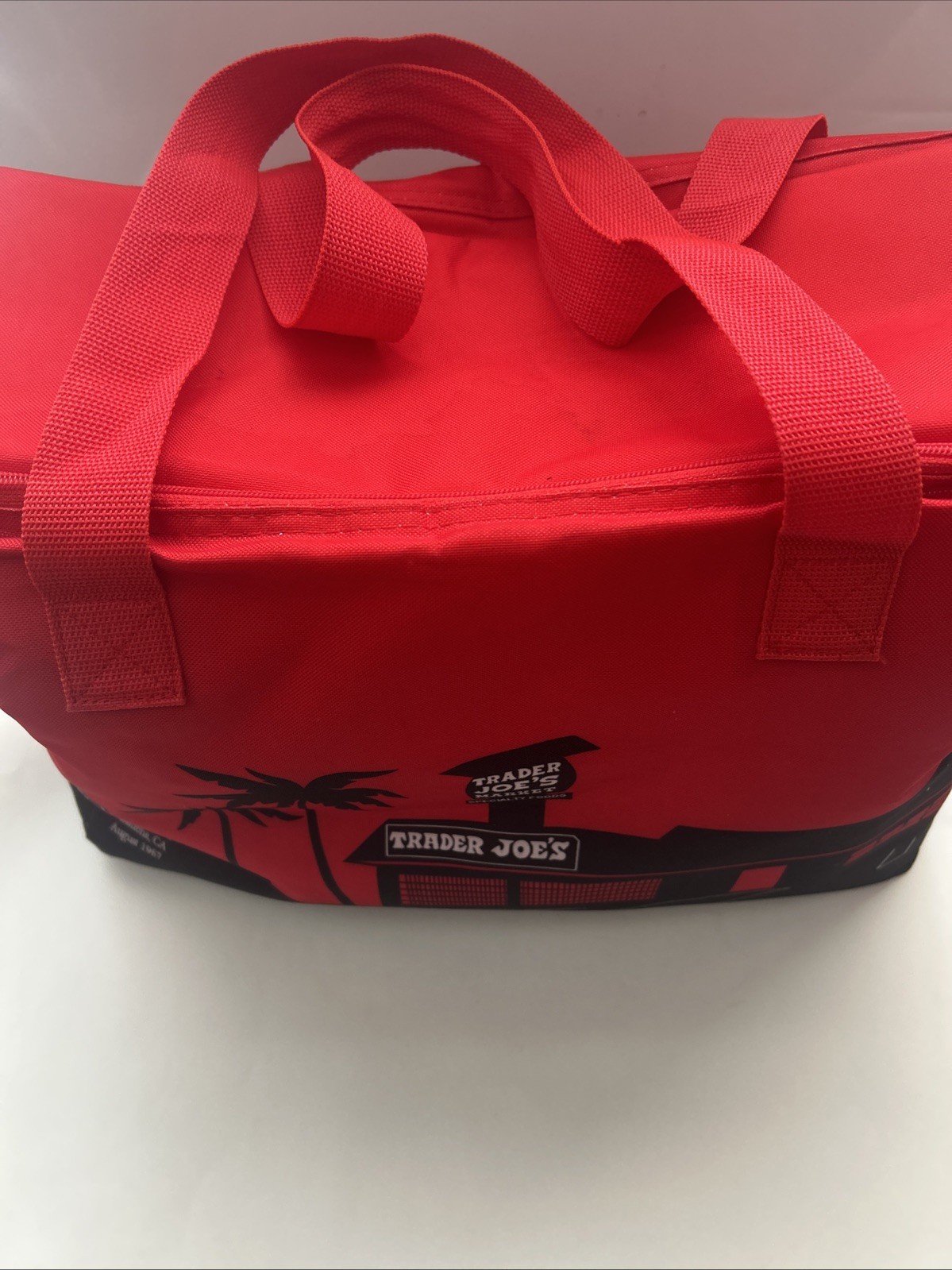 Trader Joe’s Insulated Tote Freezer Cooler Bag Market Shopper XL Red 19”L x 13”H