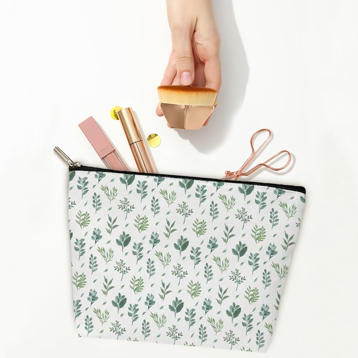 Summer Makeup Bag Small Cosmetic Aesthetic Green 12