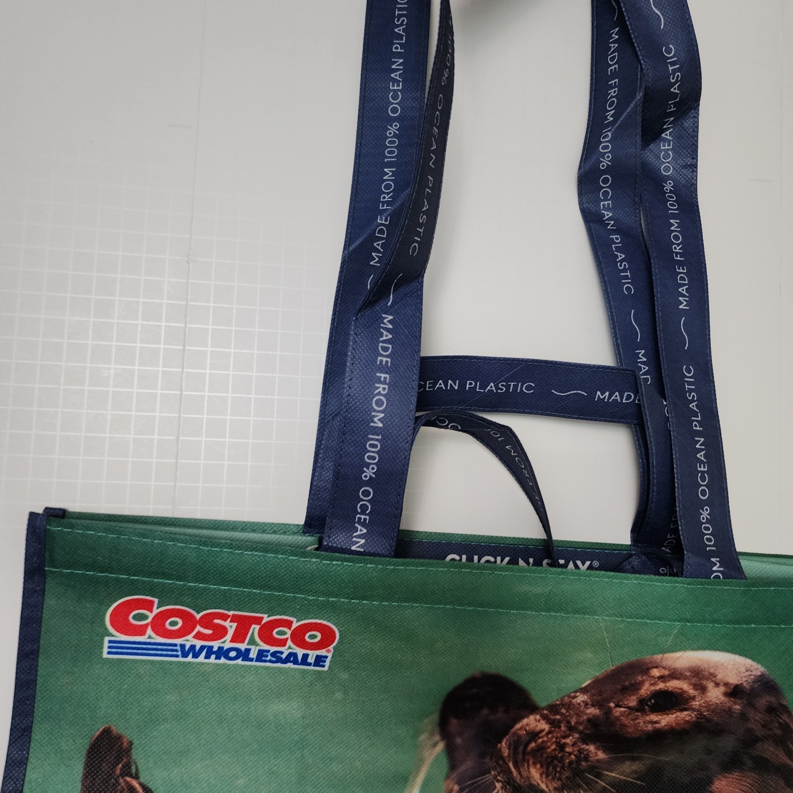 Costco UK Europe Ocean Seal Tote Bag Teal Green Blue New Shopper