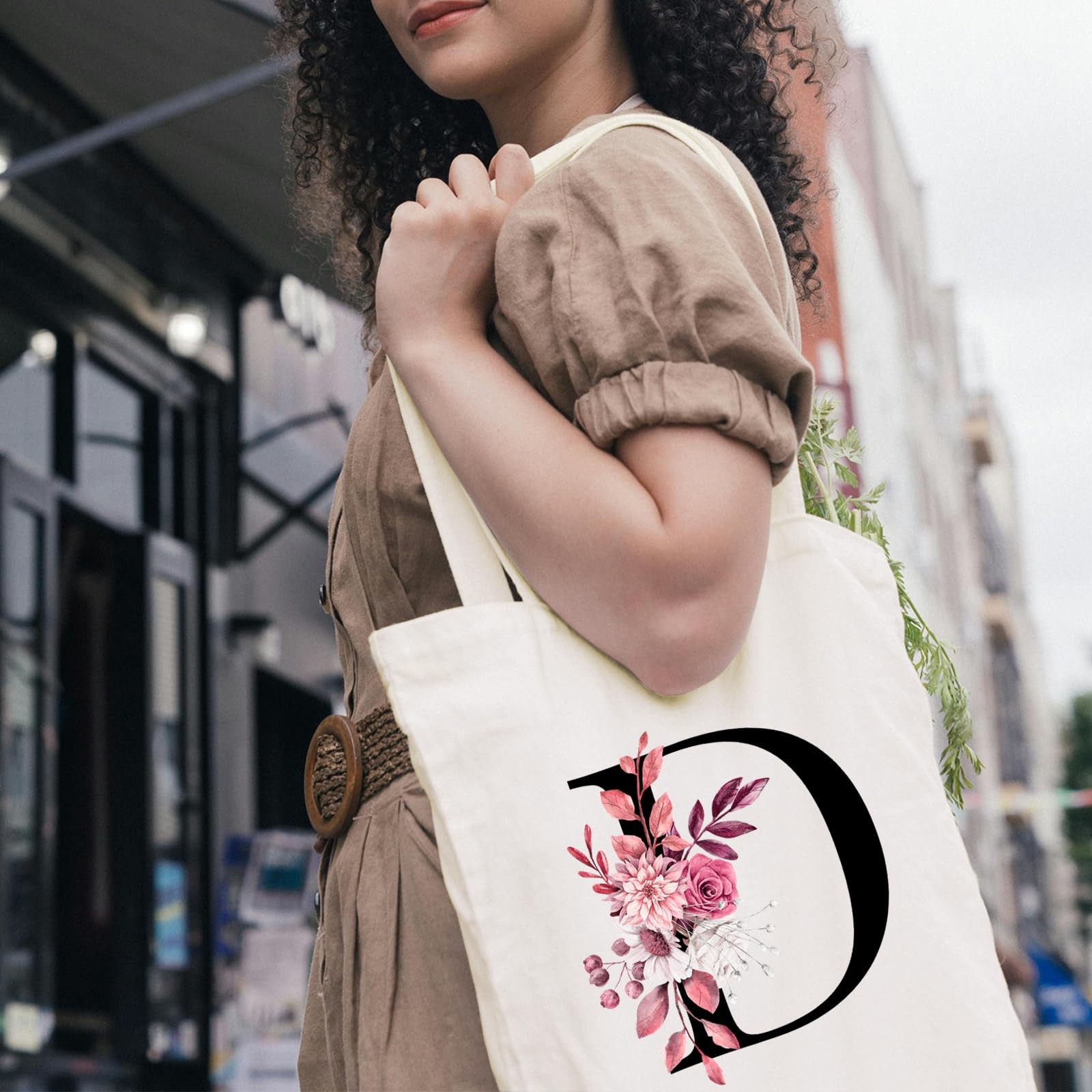 Initial Tote Bags for Women, Monogrammed Reusable Grocery Bags, Personalized …