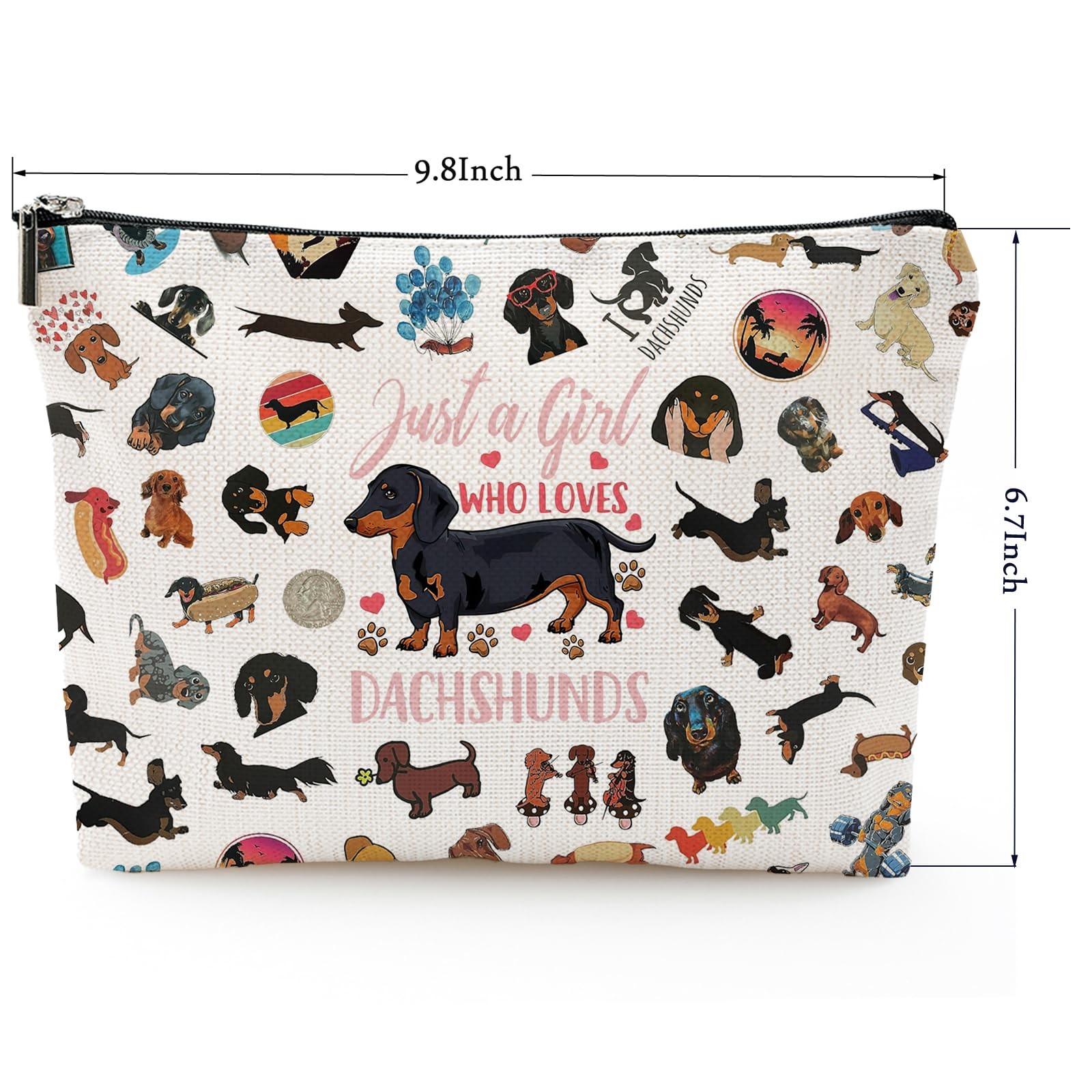 Dachshund Gifts for Women, 9.8″ x 2″ x 6.7″, Natural beige